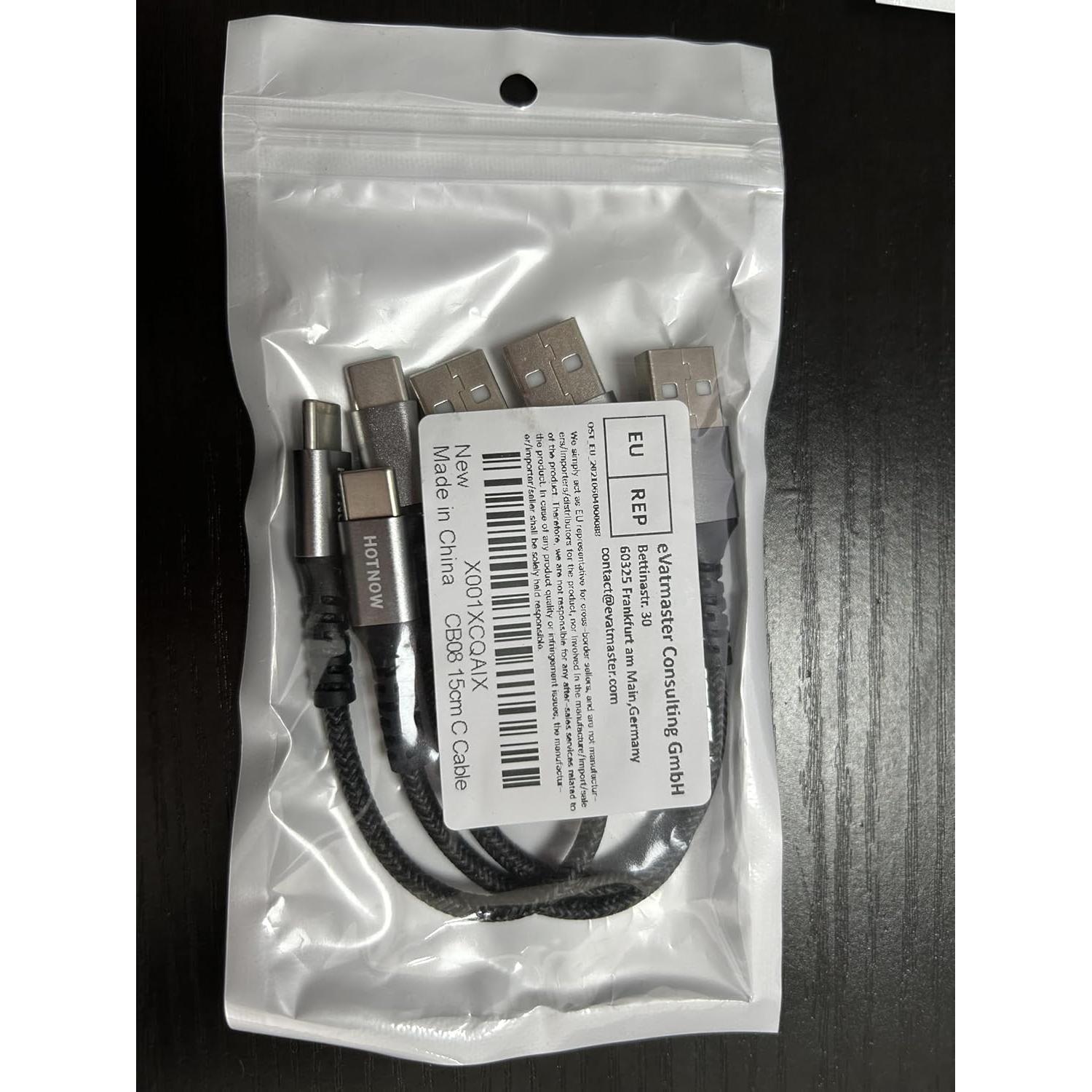 Cable USB C Corto 0.15m HOTNOW Carga Rápida 3 Paquete
