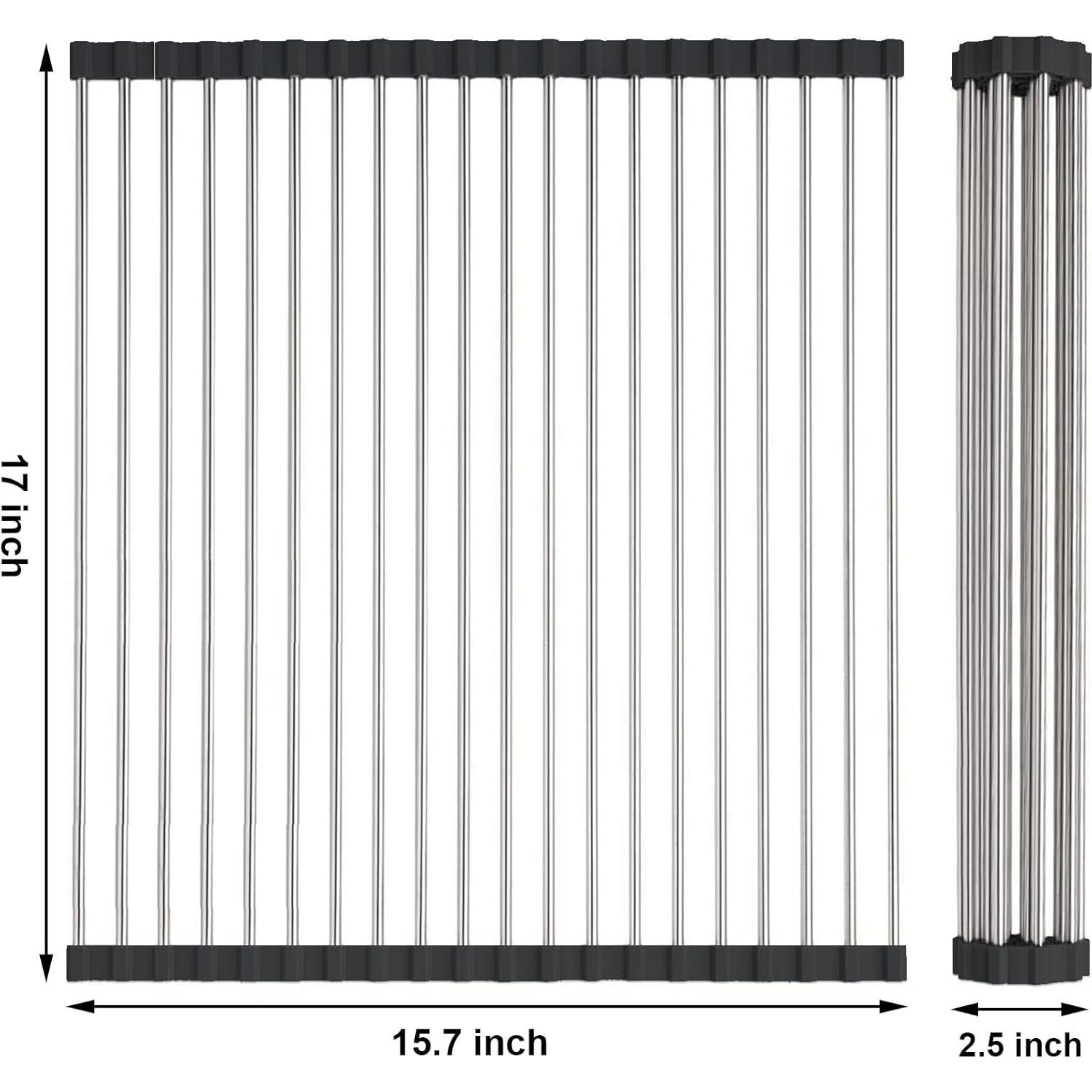 Estante de Secado de Platos Plegable Searik 43.2x39.9cm Acero Inoxidable