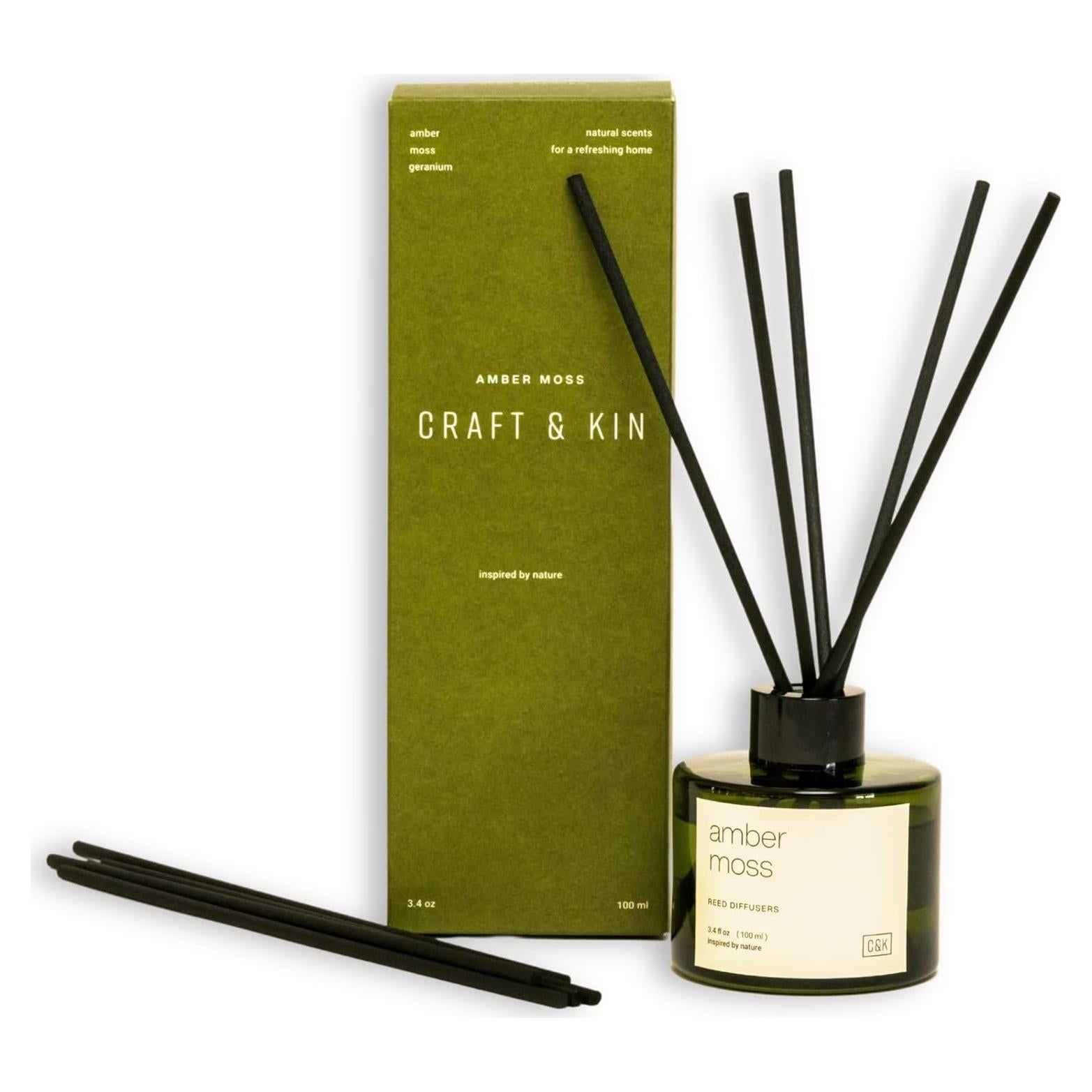 Difusor de cañas Craft & Kin 100ml Musgo Ámbar para hogar