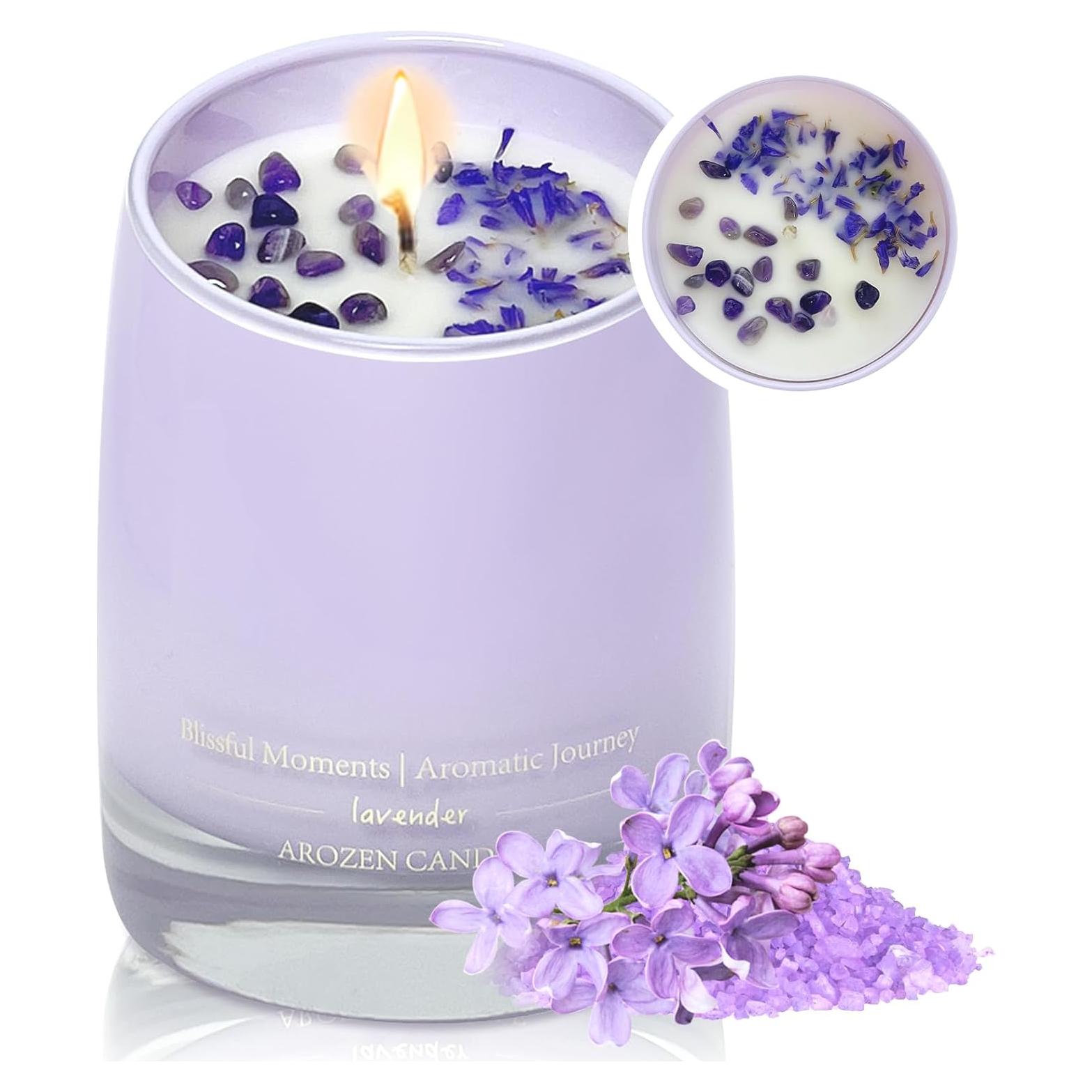 Vela Aromática de Lavanda y Vainilla AROZEN 10oz Cera Soja 55H