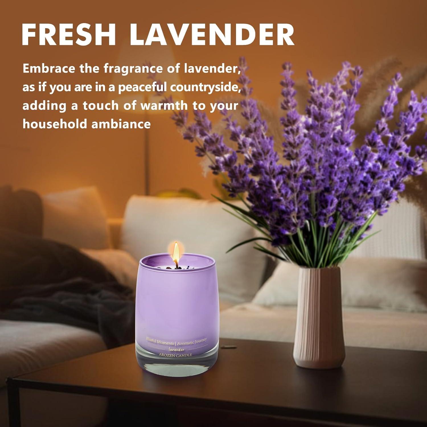 Vela Aromática de Lavanda y Vainilla AROZEN 10oz Cera Soja 55H