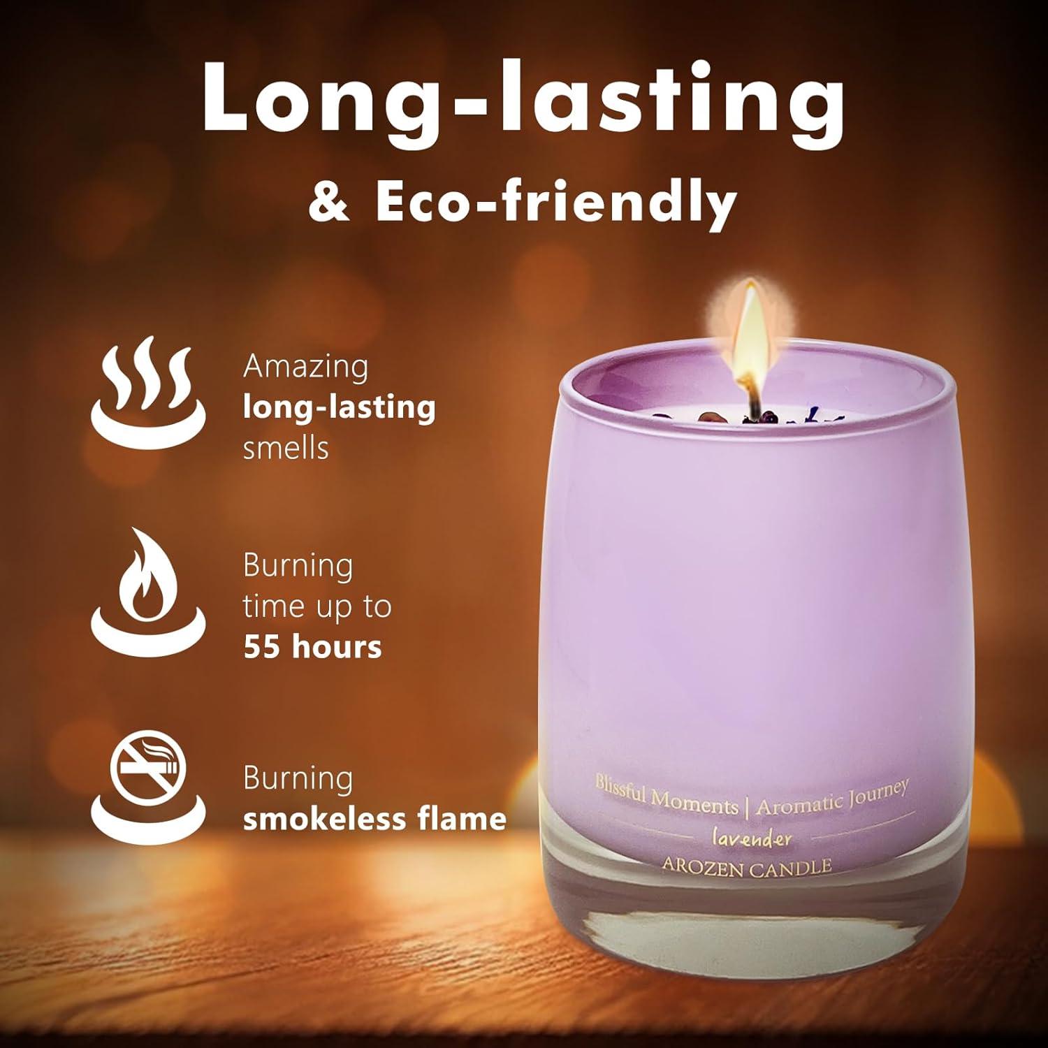 Vela Aromática de Lavanda y Vainilla AROZEN 10oz Cera Soja 55H