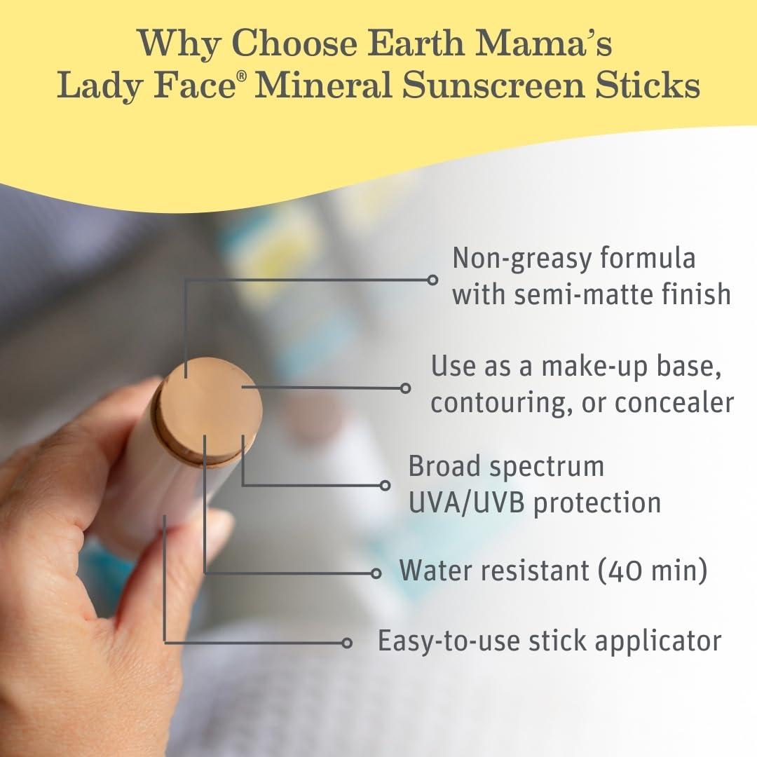 Earth Mama Barra Solar Tinte Mineral SPF 40 Claro/Medio