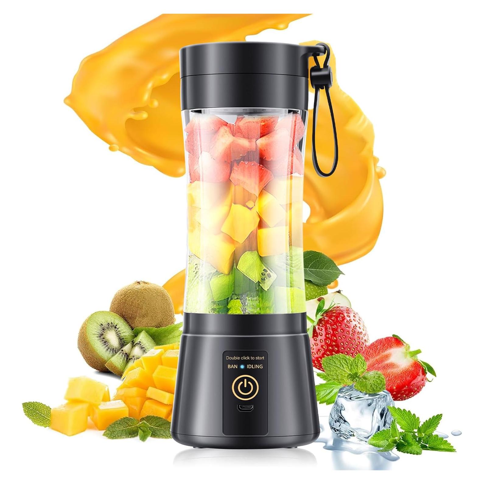 Licuadora Portátil YFIXQNSU 380ml Inalámbrica USB Negra