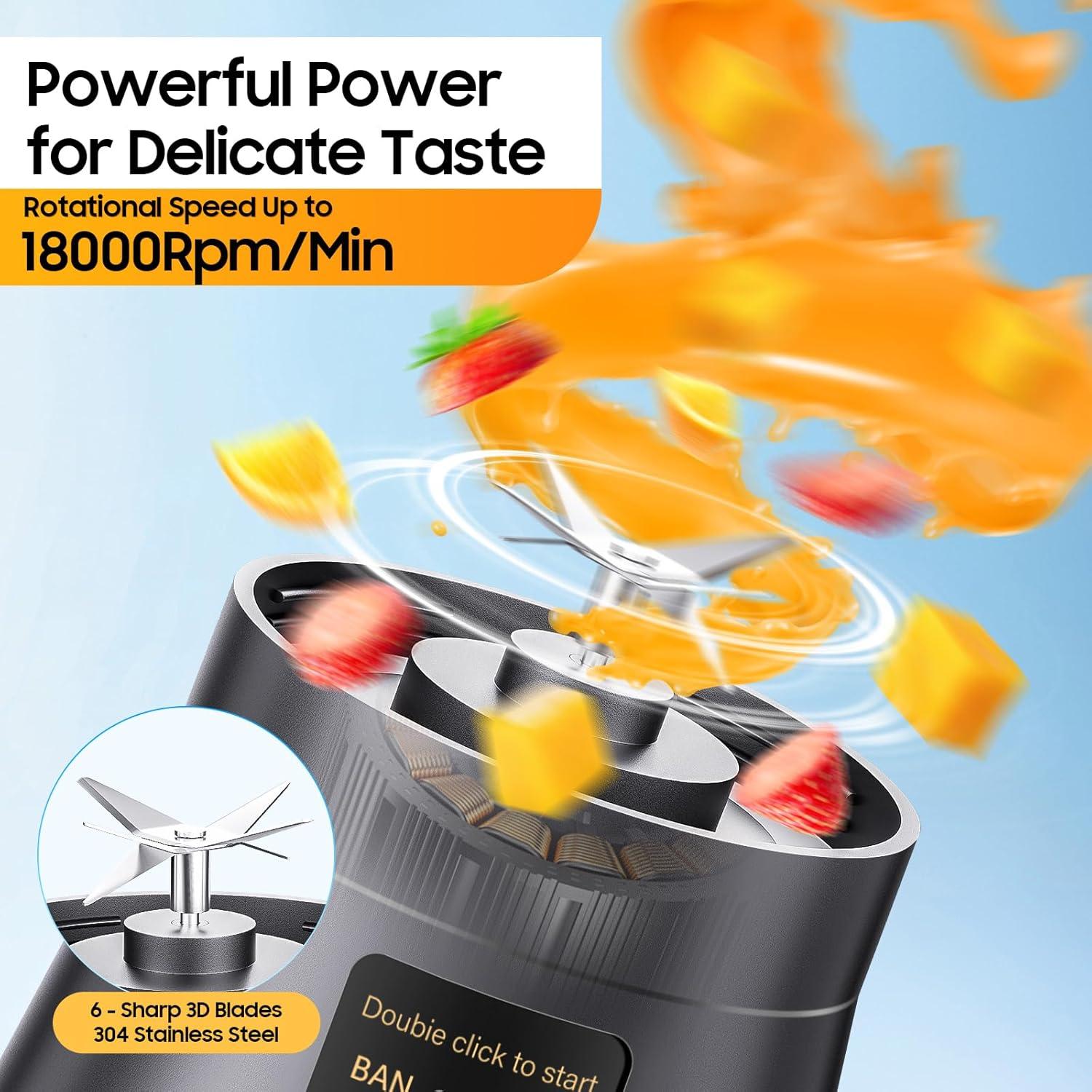 Licuadora Portátil YFIXQNSU 380ml Inalámbrica USB Negra