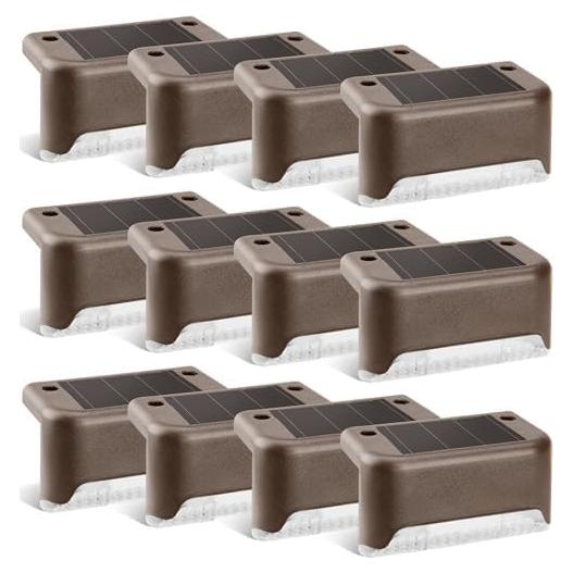 Luces de Escalera Solar PATIOWIN 12 Piezas LED Impermeables
