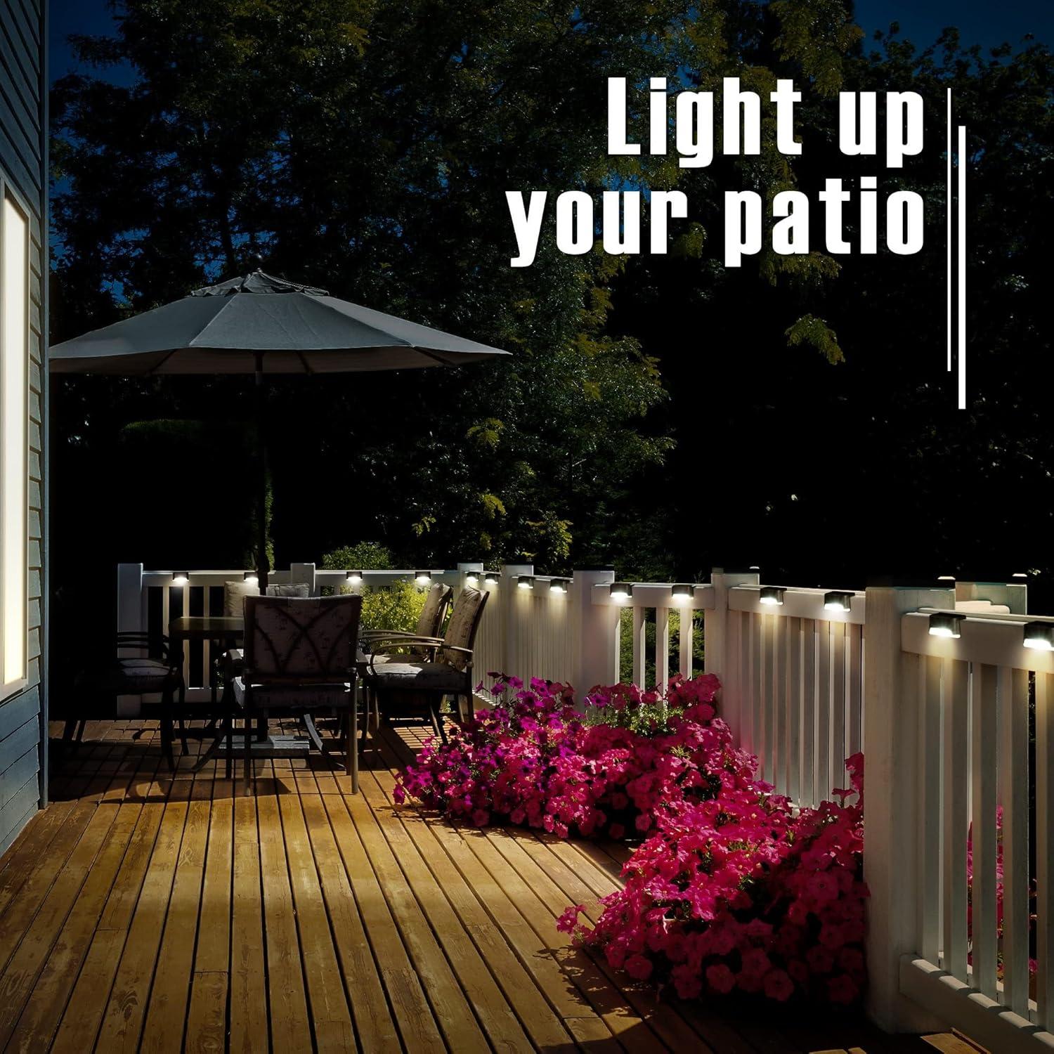 Luces de Escalera Solar PATIOWIN 12 Piezas LED Impermeables