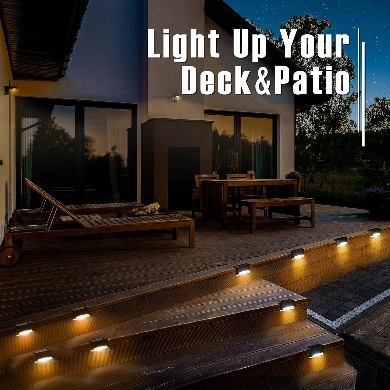 Luces de Escalera Solar PATIOWIN 12 Piezas LED Impermeables