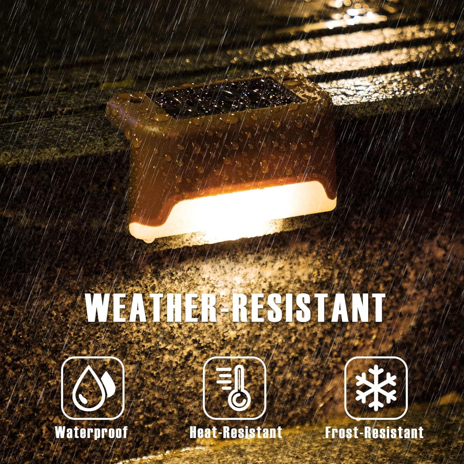 Luces de Escalera Solar PATIOWIN 12 Piezas LED Impermeables