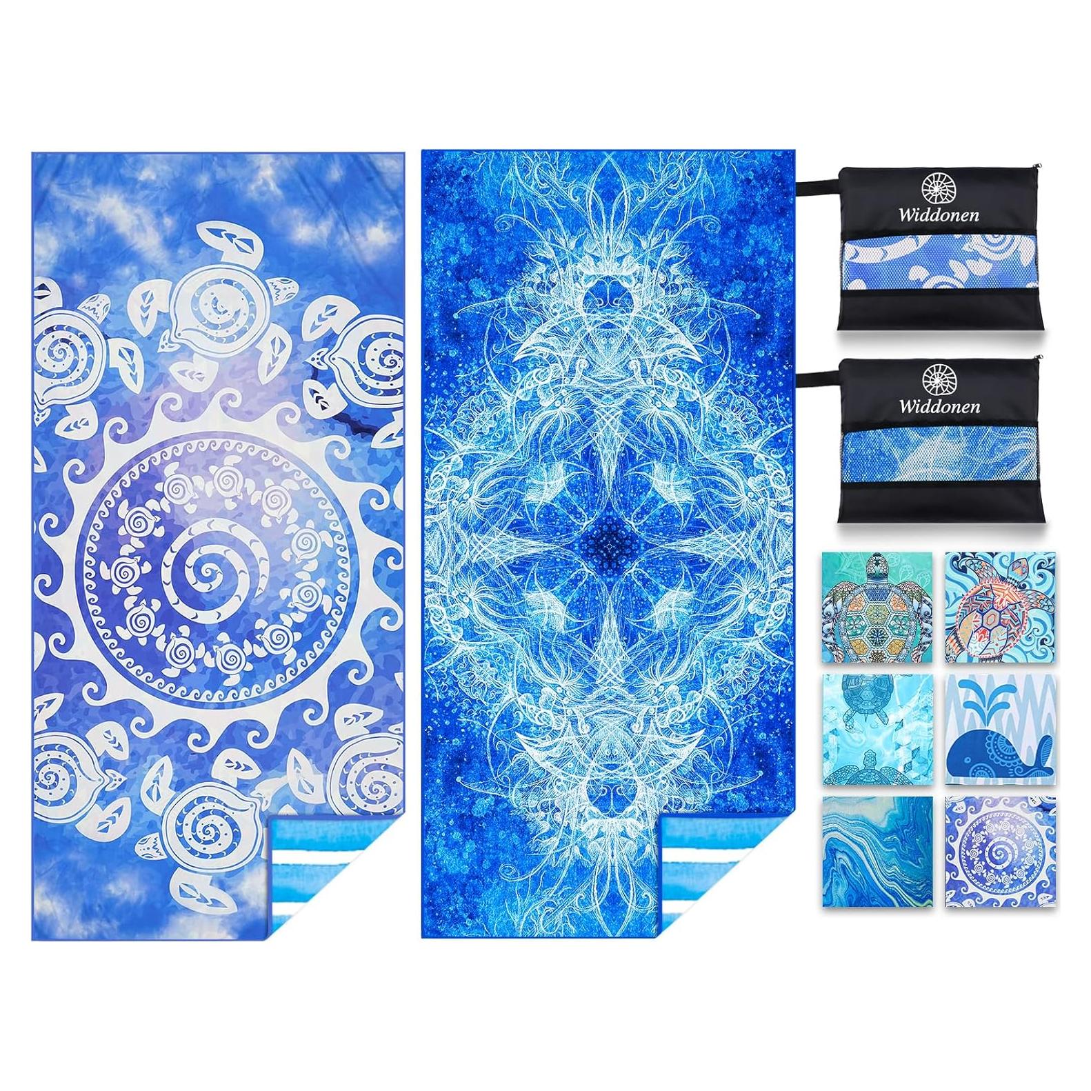 Toallas de Playa Microfibra Widdonen 2 Paquete 81x180 cm