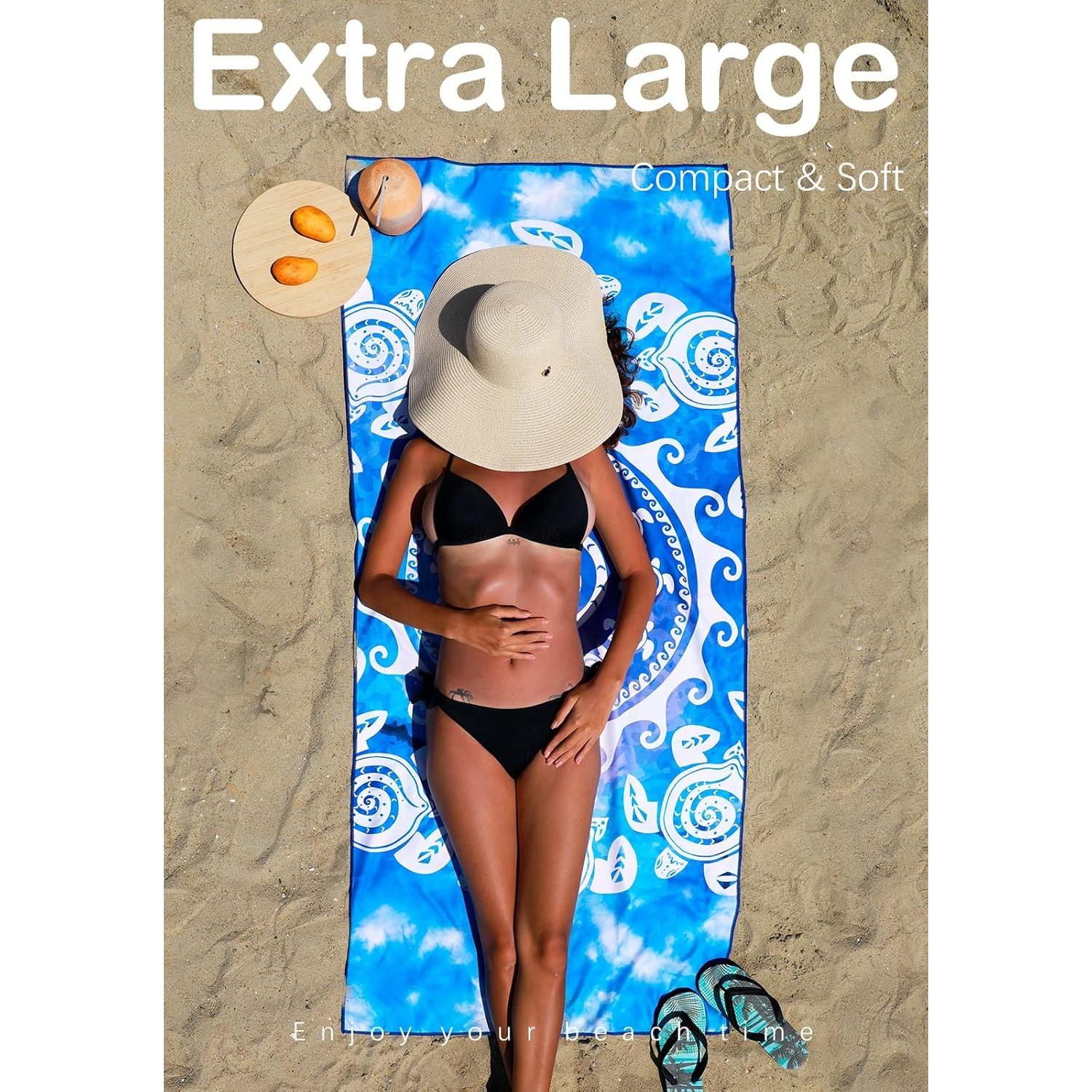 Toallas de Playa Microfibra Widdonen 2 Paquete 81x180 cm