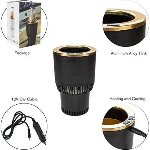 Enfriador y Calentador de Tazas 2-en-1 Yesinaly Negro/Dorado