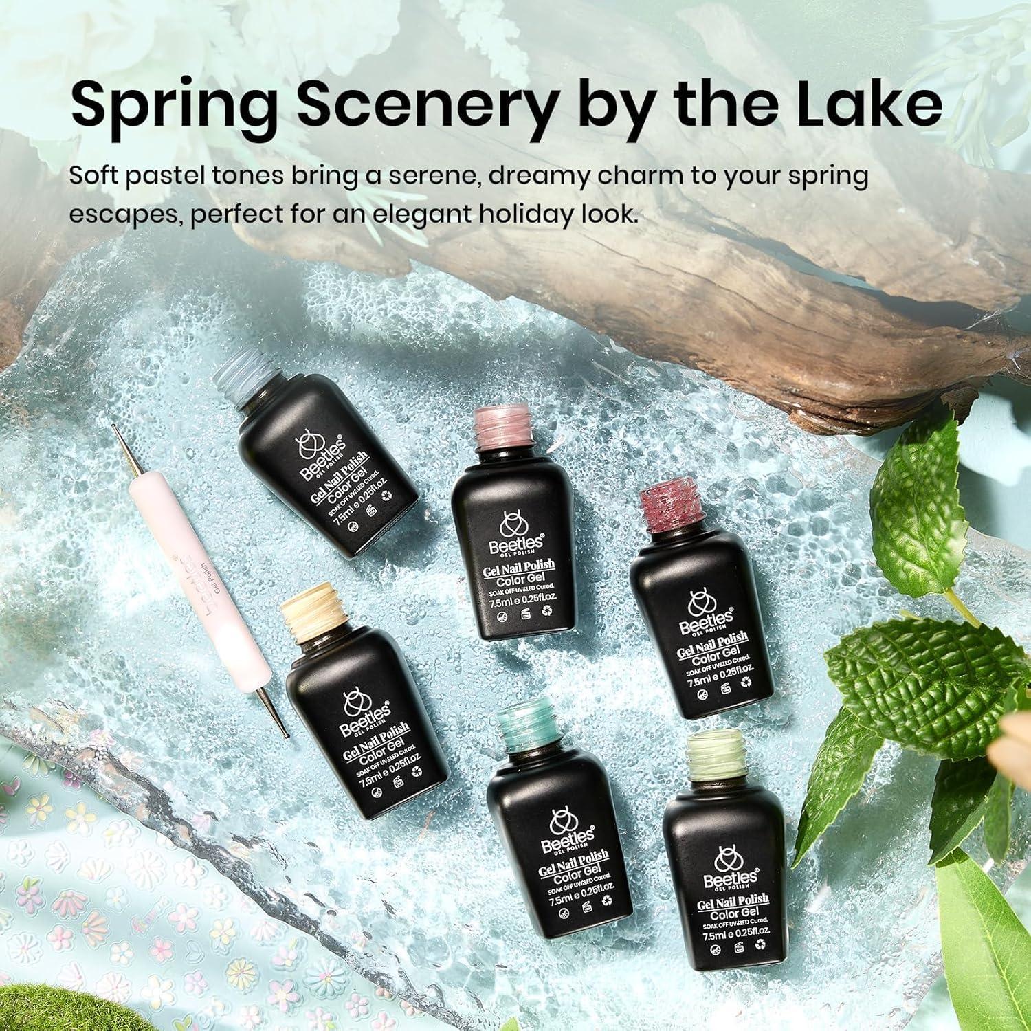 Esmalte de Uñas Gel Beetles 6 Colores Pastel Primavera 7.5ml