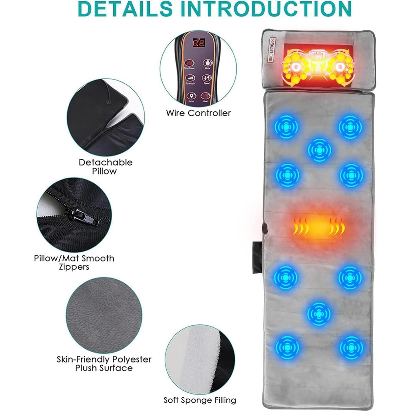 Alfombrilla de Masaje Completo TeqHome con Calor y 10 Motores