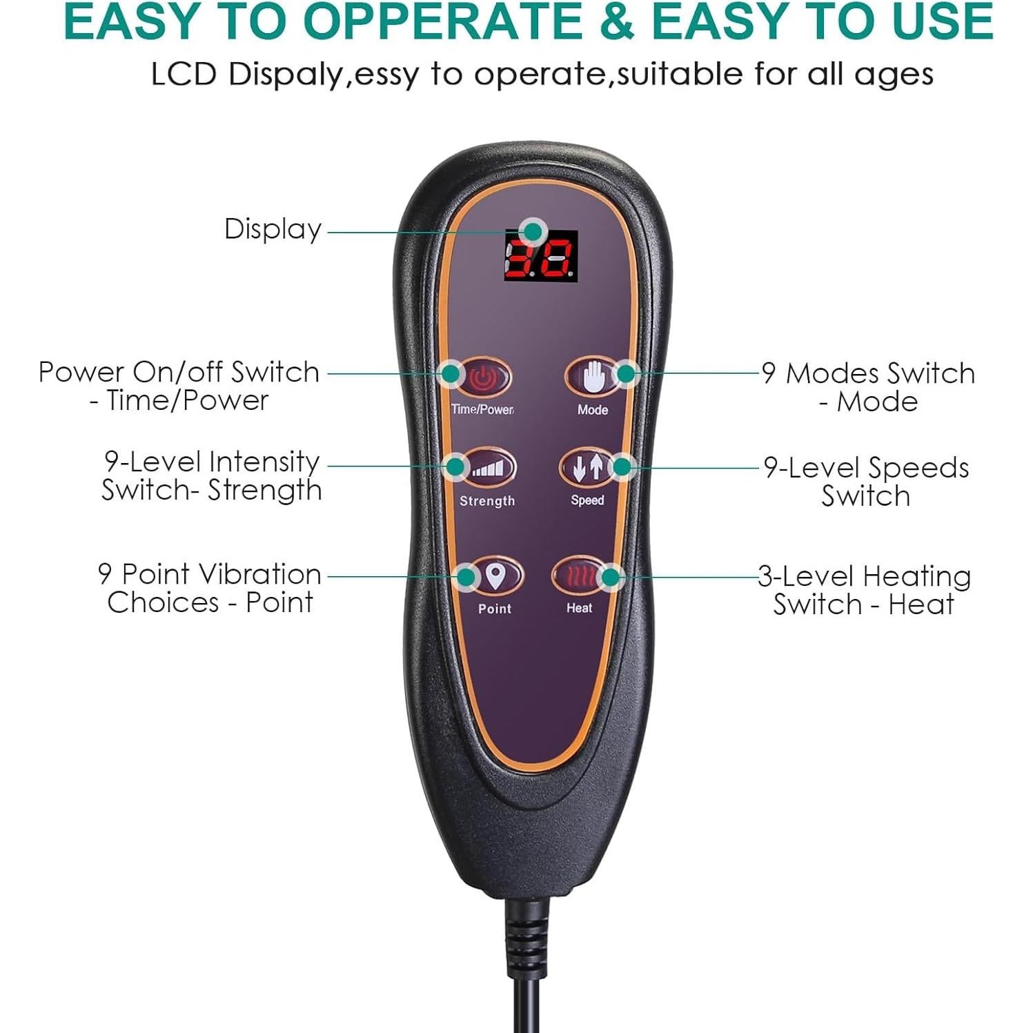 Alfombrilla de Masaje Completo TeqHome con Calor y 10 Motores