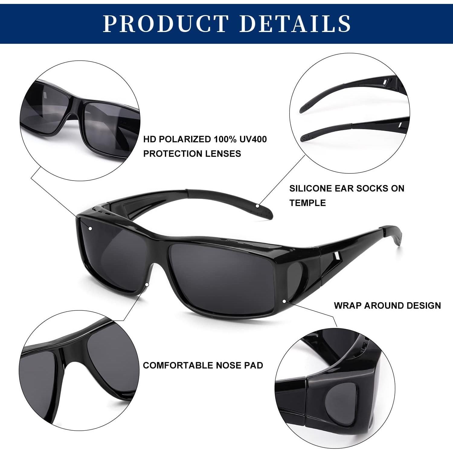 Gafas de sol polarizadas LVIOE para sobre gafas UV400