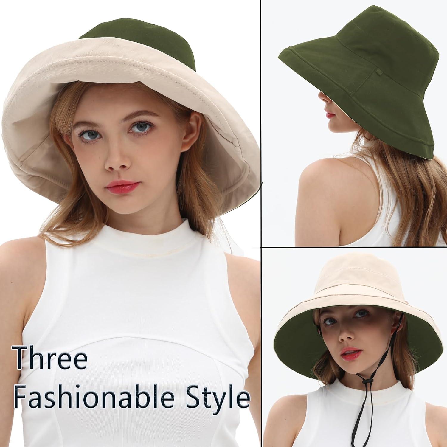 Sombrero de Sol Reversible Vidsel para Mujeres - Ala Ancha UV50+