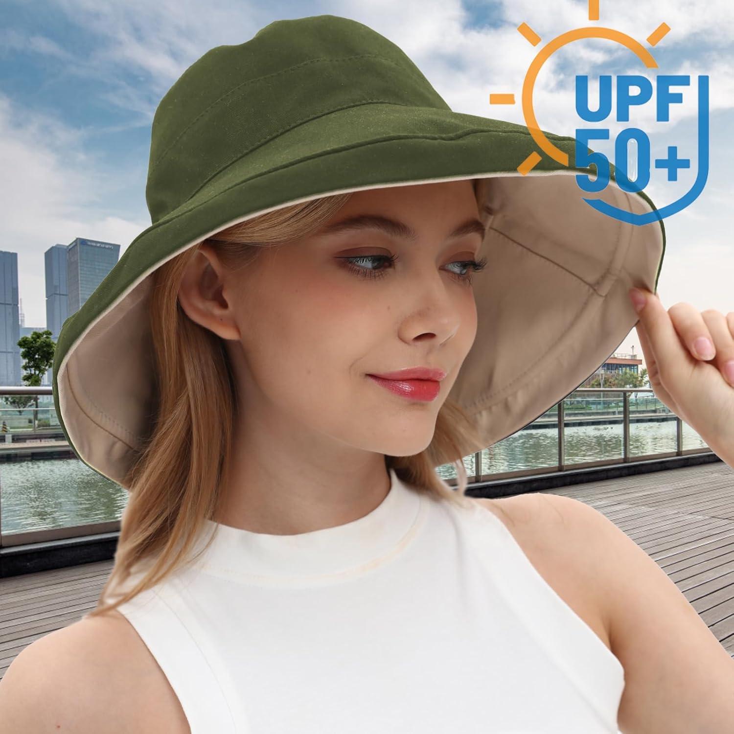 Sombrero de Sol Reversible Vidsel para Mujeres - Ala Ancha UV50+