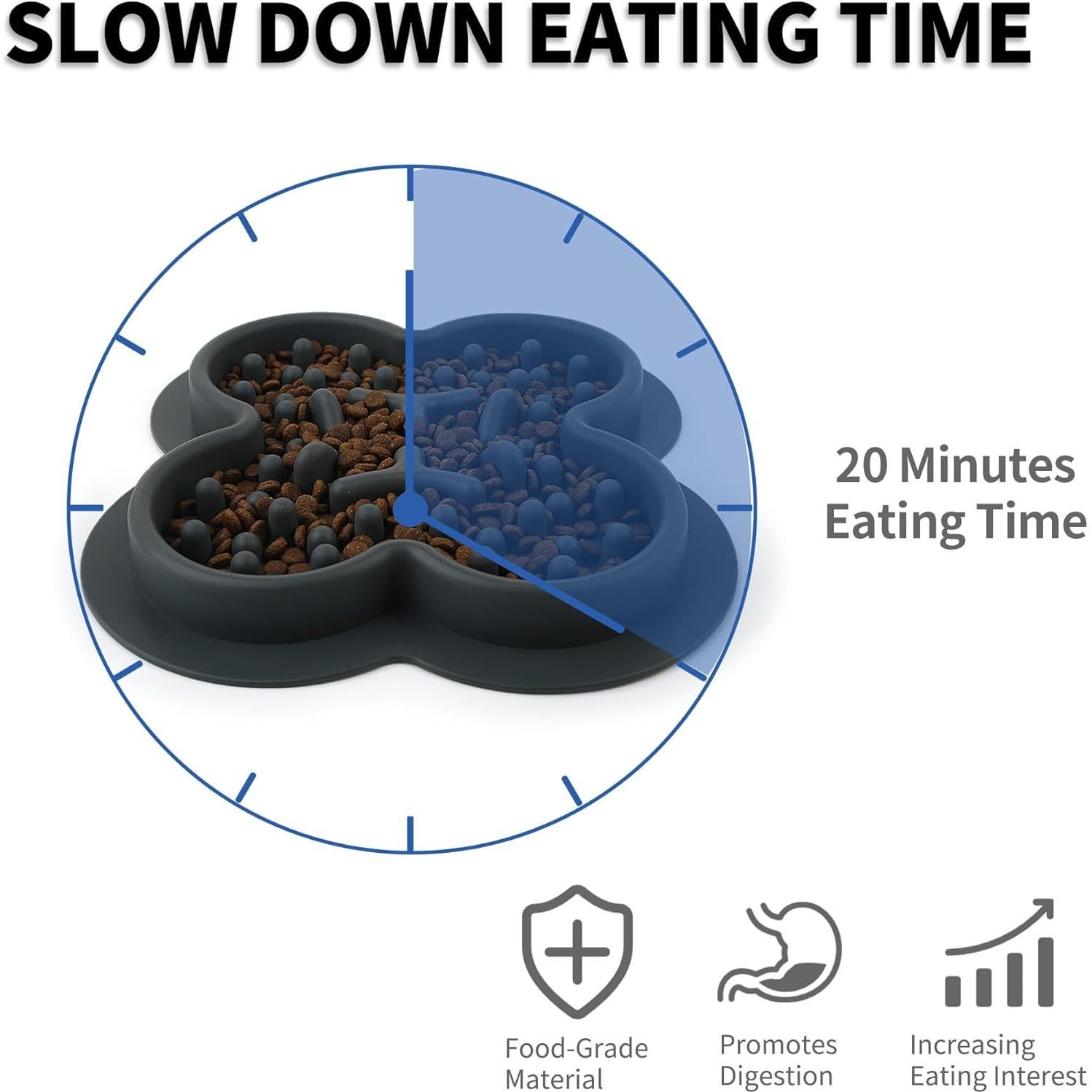 Cuenco de Alimentación Lenta MCHXN Antiahogo Negro 22.86cm