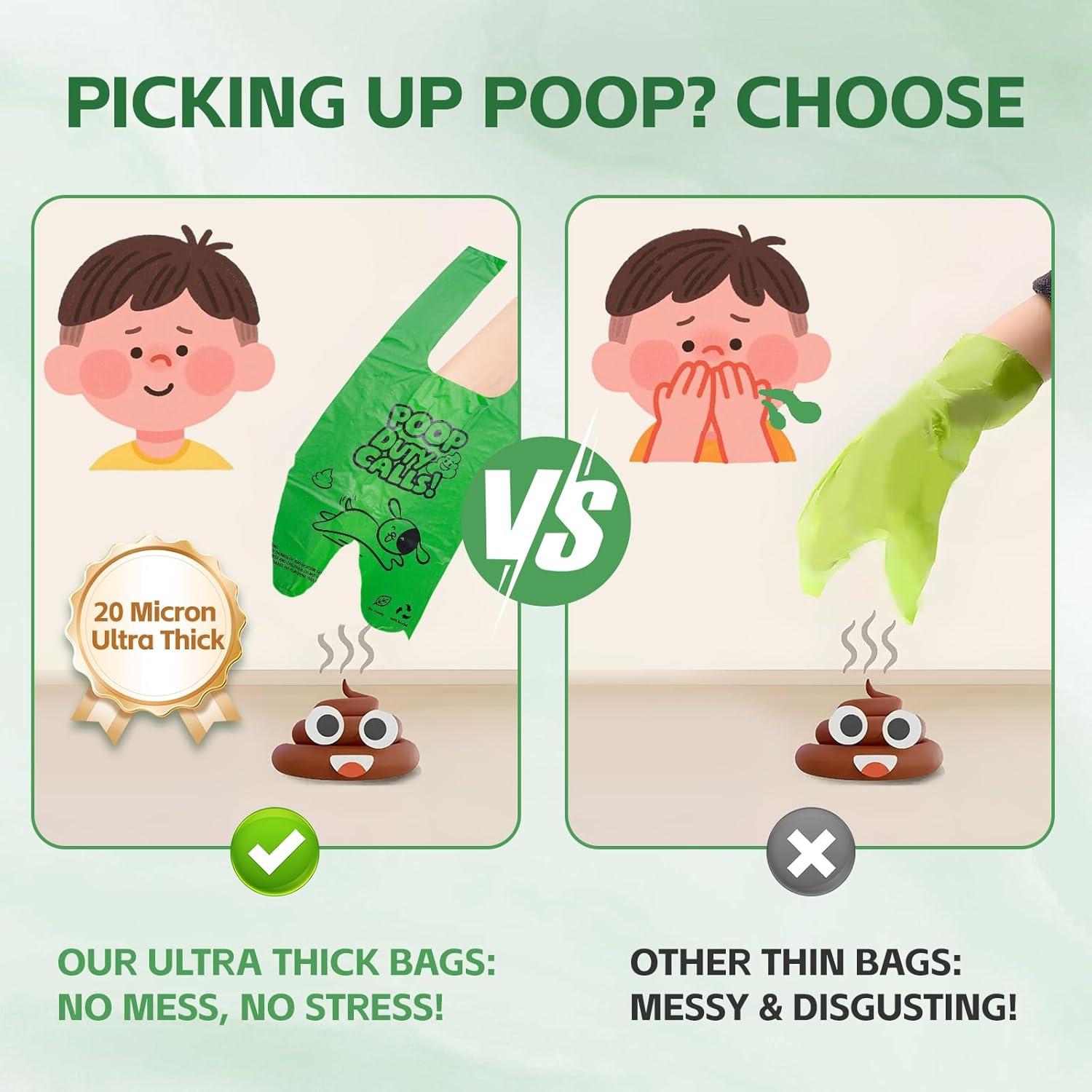 200 Bolsas de Poop para Perro Watreeco Duty Doodle Verde