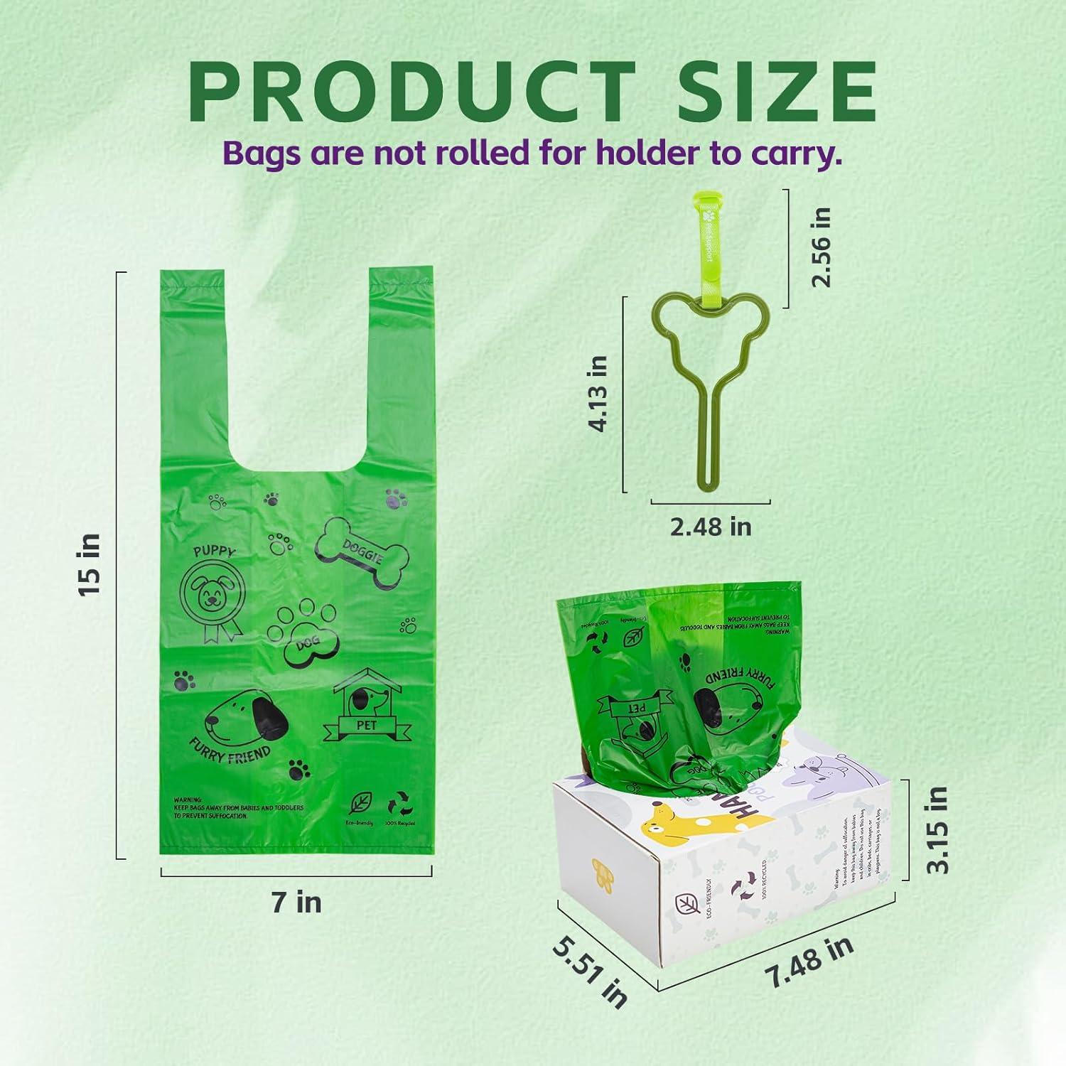 200 Bolsas de Poop para Perro Watreeco Duty Doodle Verde