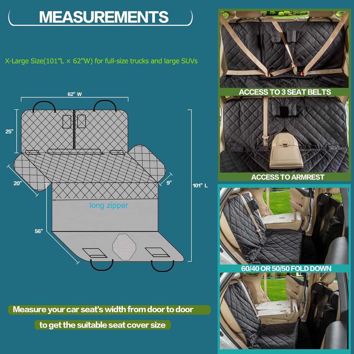 Funda de Asiento para Perros YEENIS Extra Grande Negra