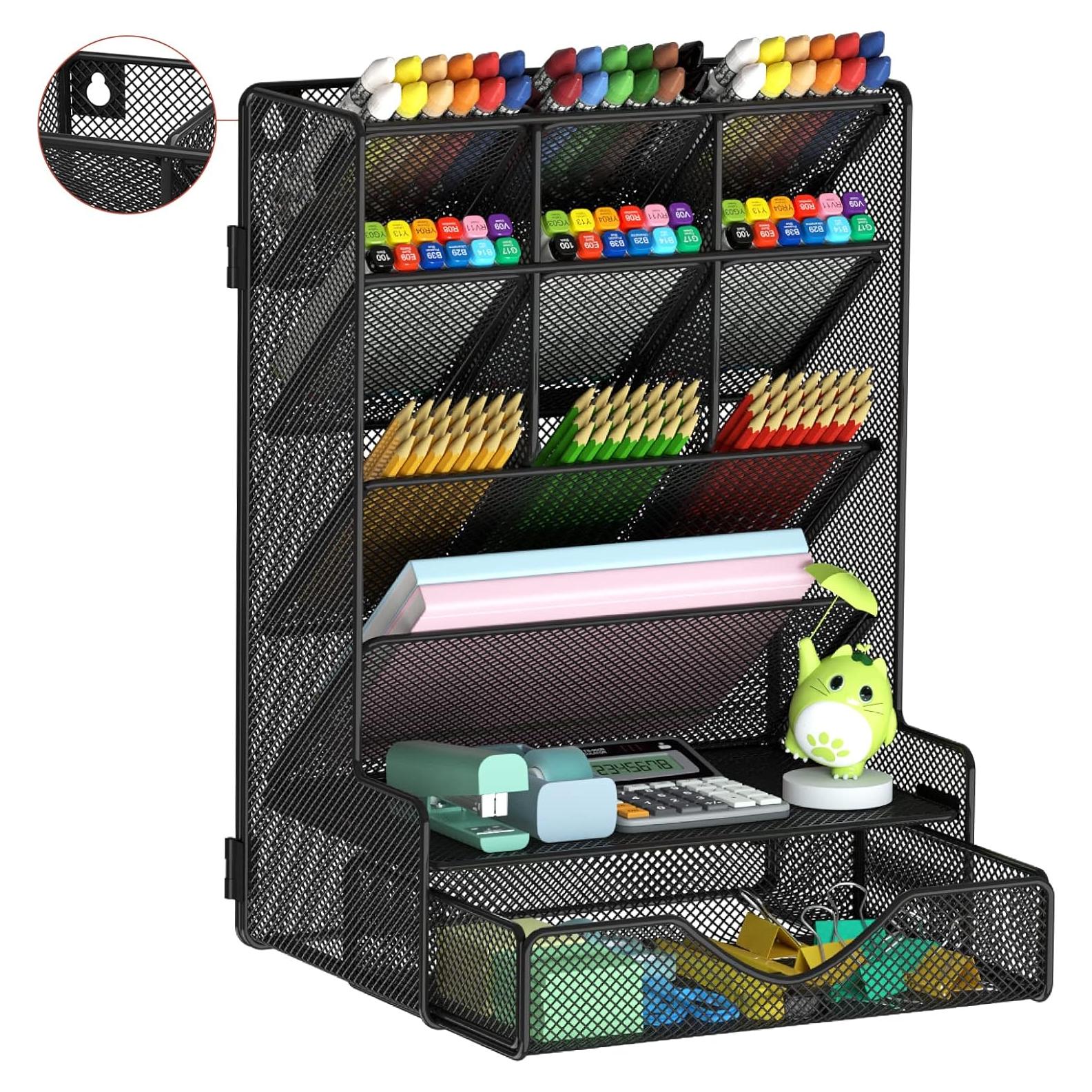 Organizador de Bolígrafos BOHDK con Cajón y Montaje en Pared