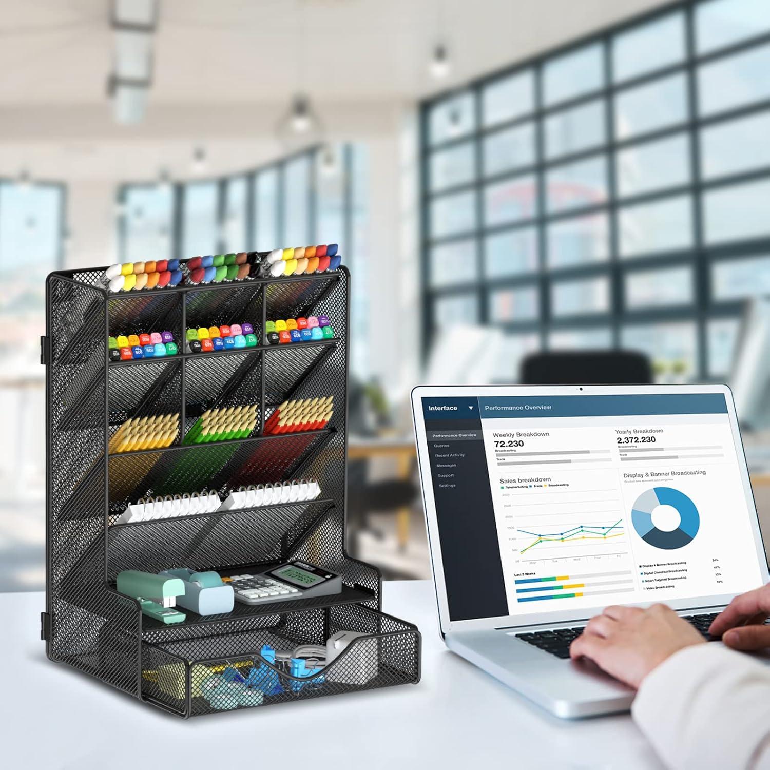 Organizador de Bolígrafos BOHDK con Cajón y Montaje en Pared