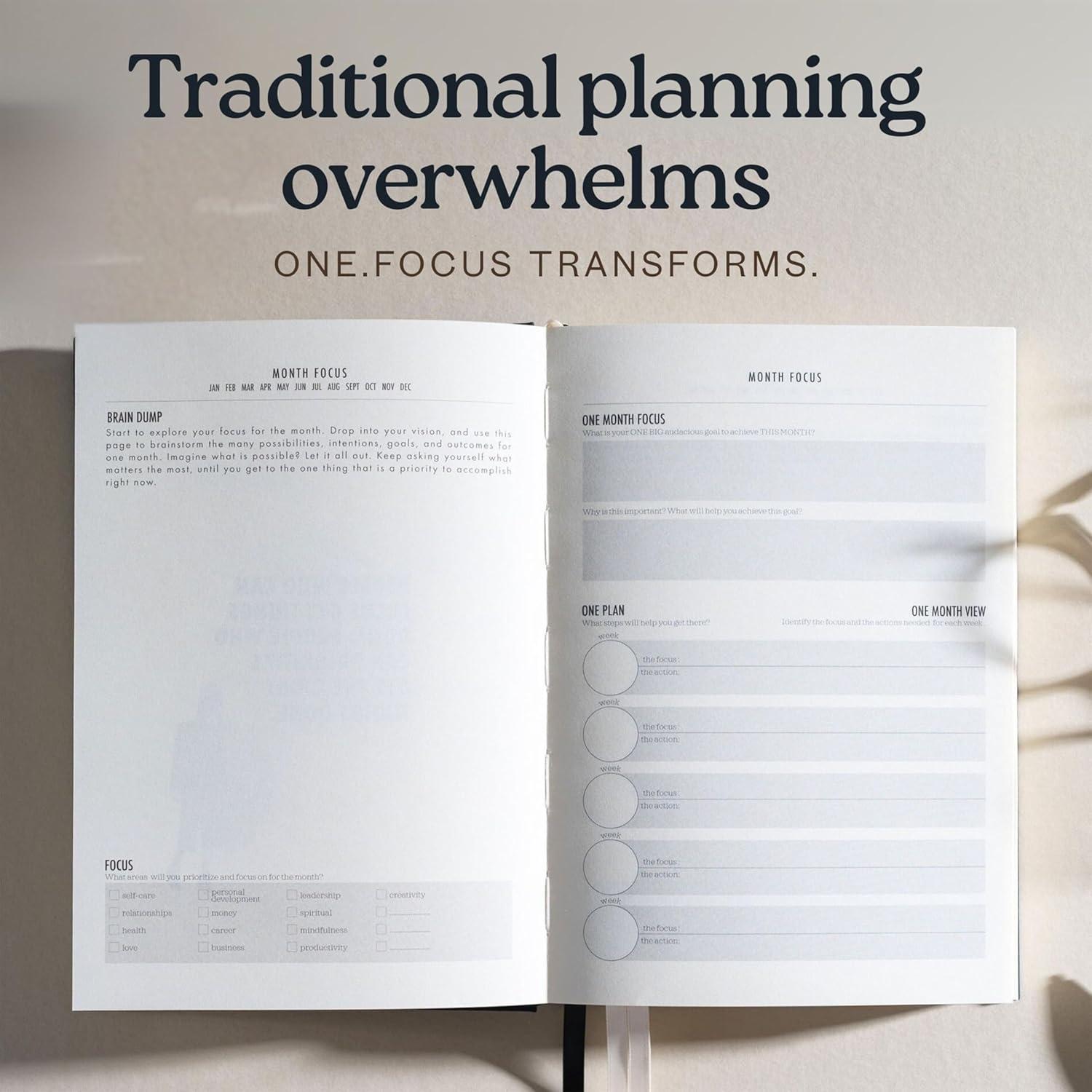 Planificador Diario ONE.FOCUS A5 Negro para TDAH - 90 Días