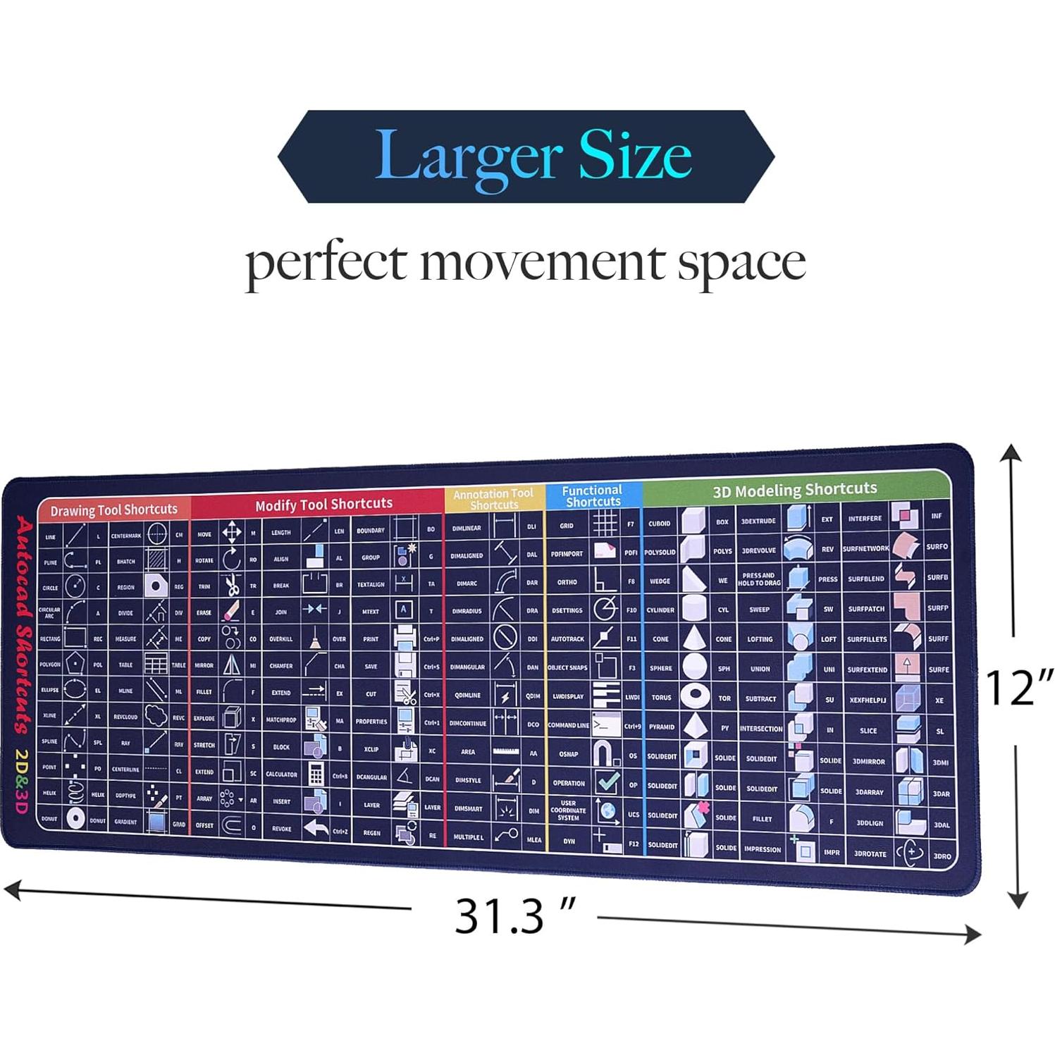 Alfombrilla de Ratón Grande Genérica 80x30 cm Antideslizante