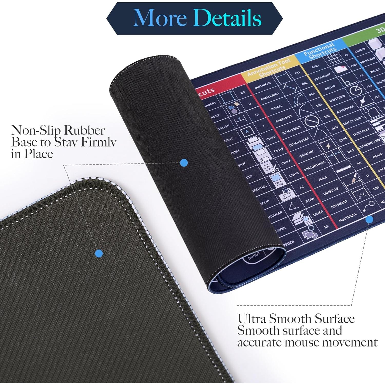 Alfombrilla de Ratón Grande Genérica 80x30 cm Antideslizante