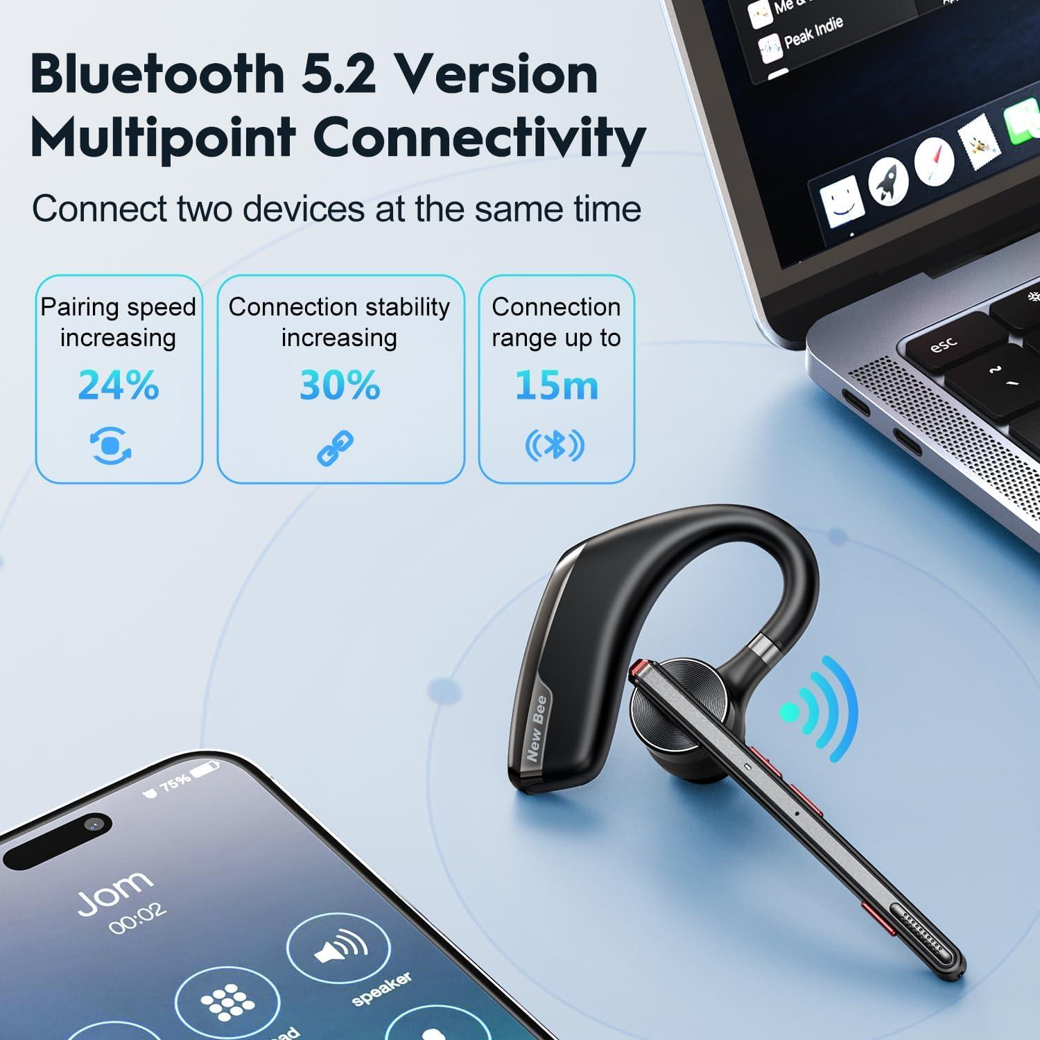 Auriculares Bluetooth New Bee M51 Inalámbricos con Estuche 500mAh