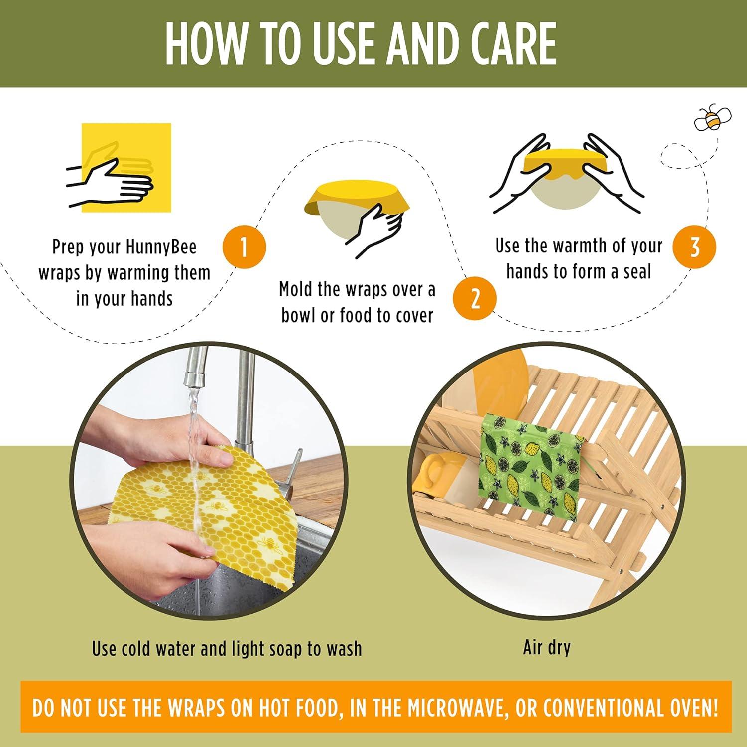 Envolturas de Cera de Abeja Trifecta Living Co. Set de 7