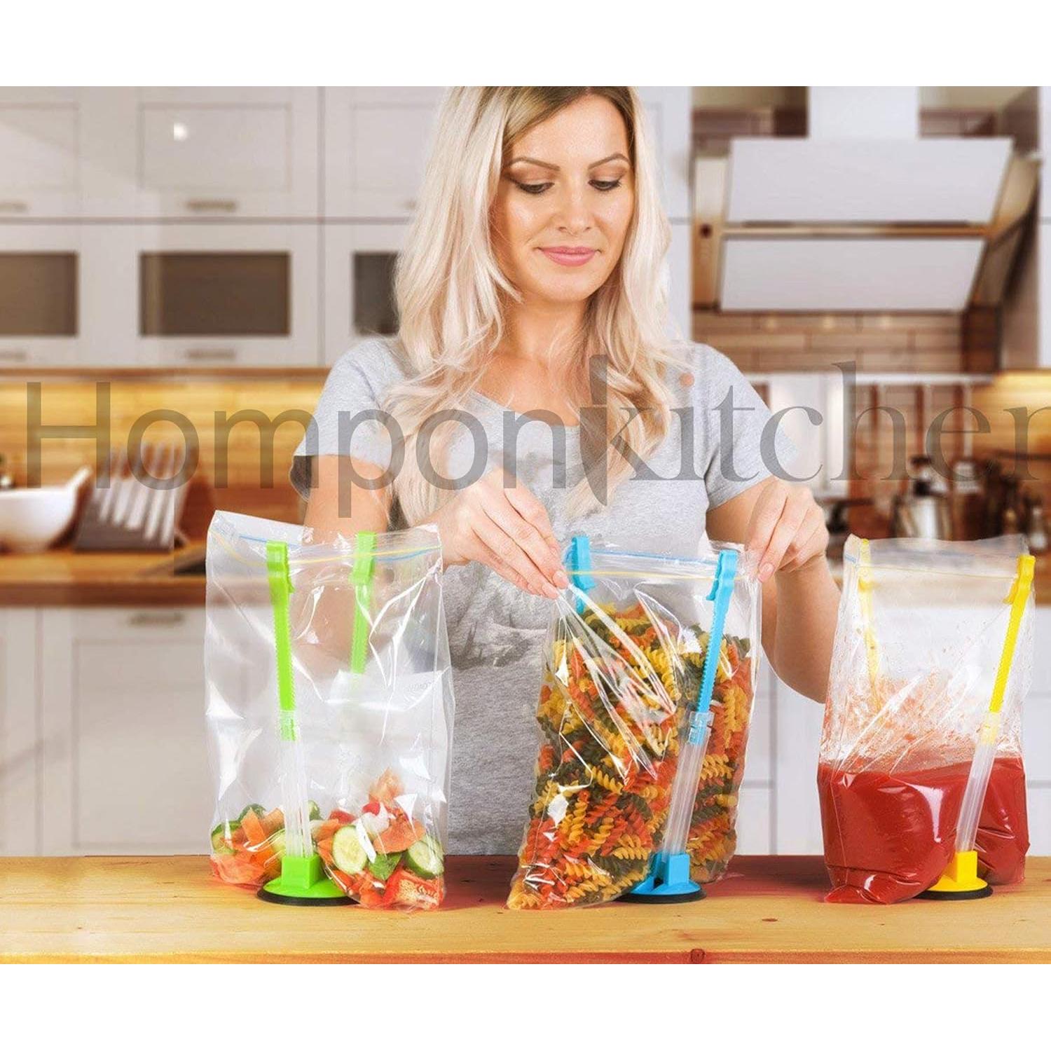 Soporte para Bolsas de Alimentos Hompon 6 Pcs Ajustable