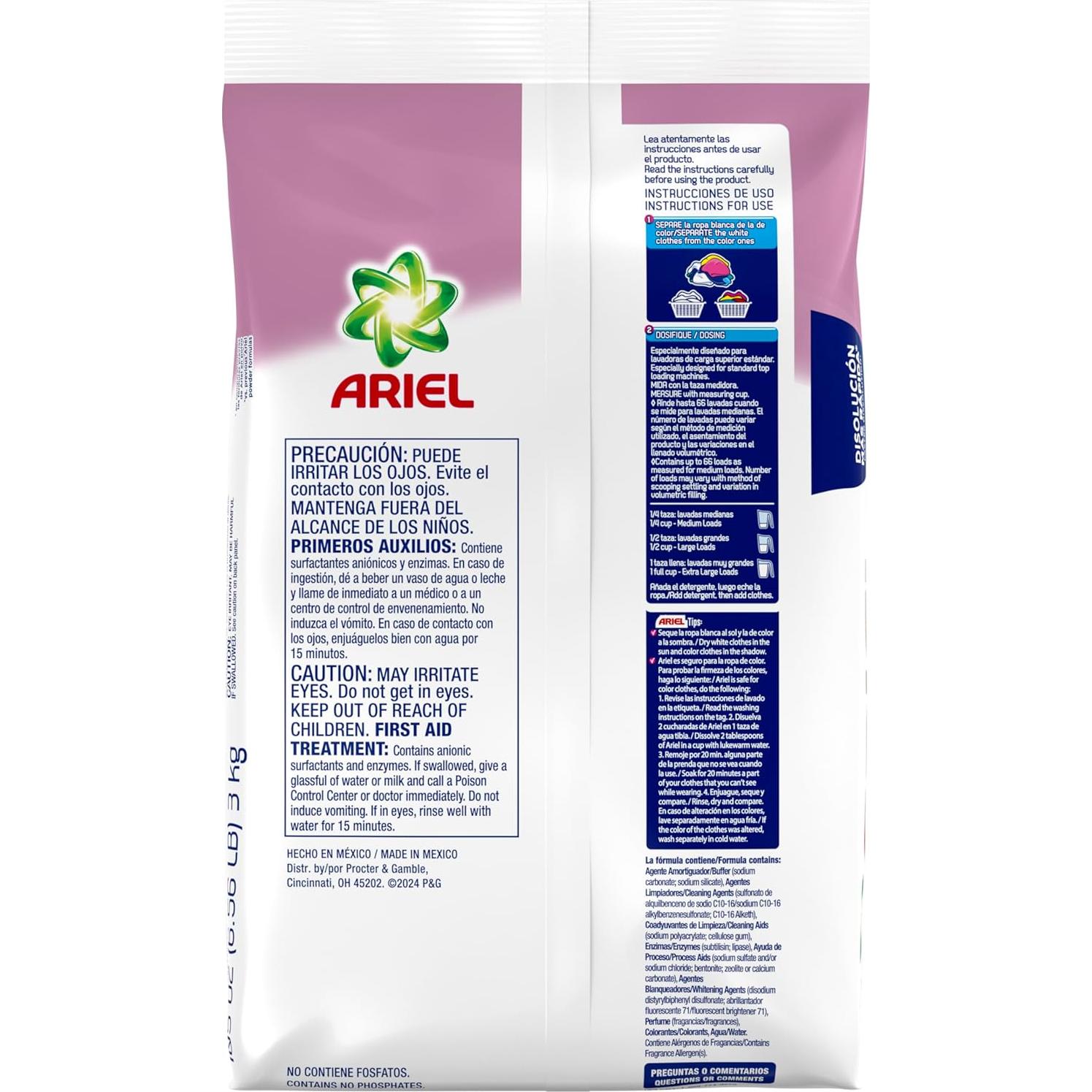 Detergente en polvo Ariel con Downy 2.97 kg - 66 cargas