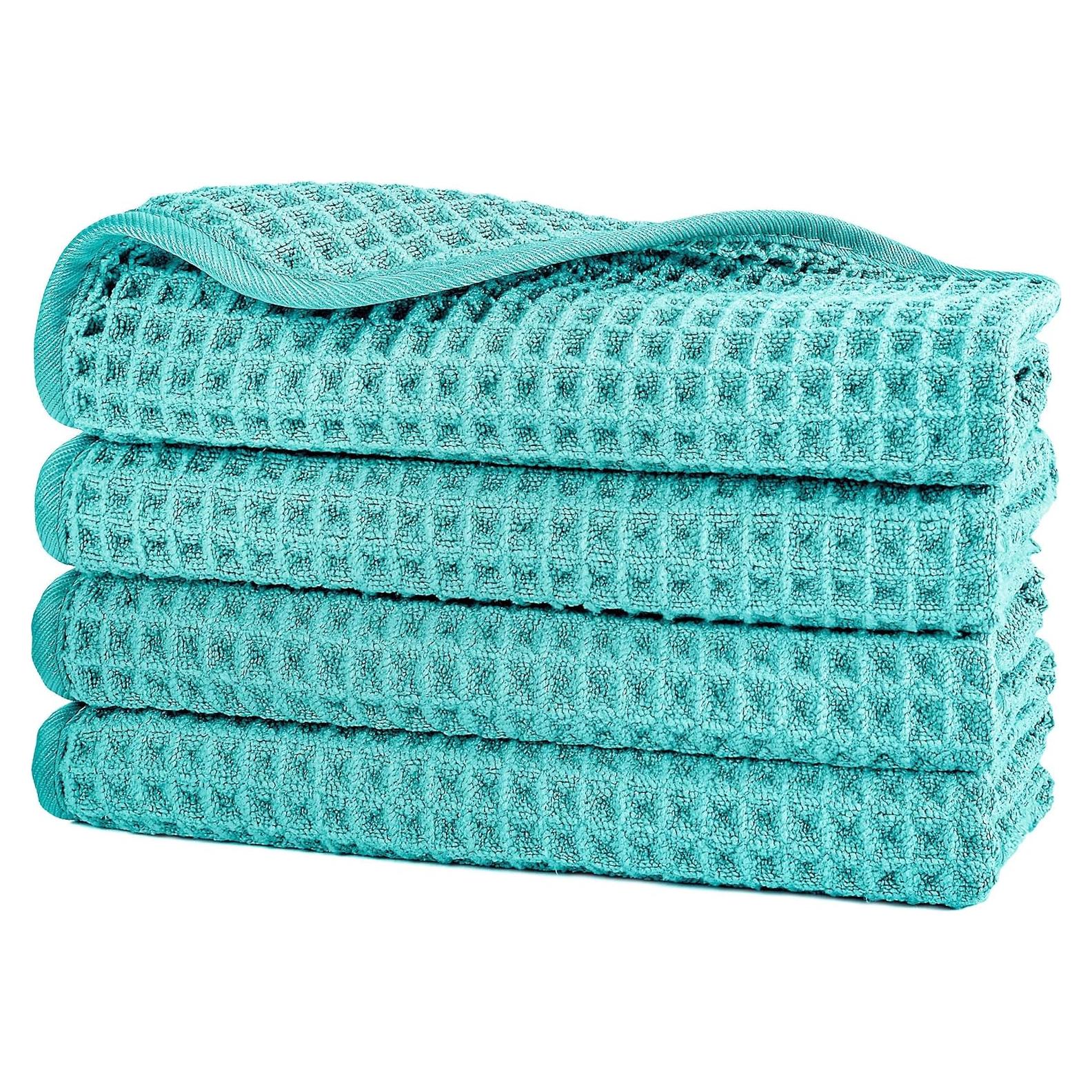 Toalla de cara microfibra POLYTE Waffle 33x33 cm paquete de 4