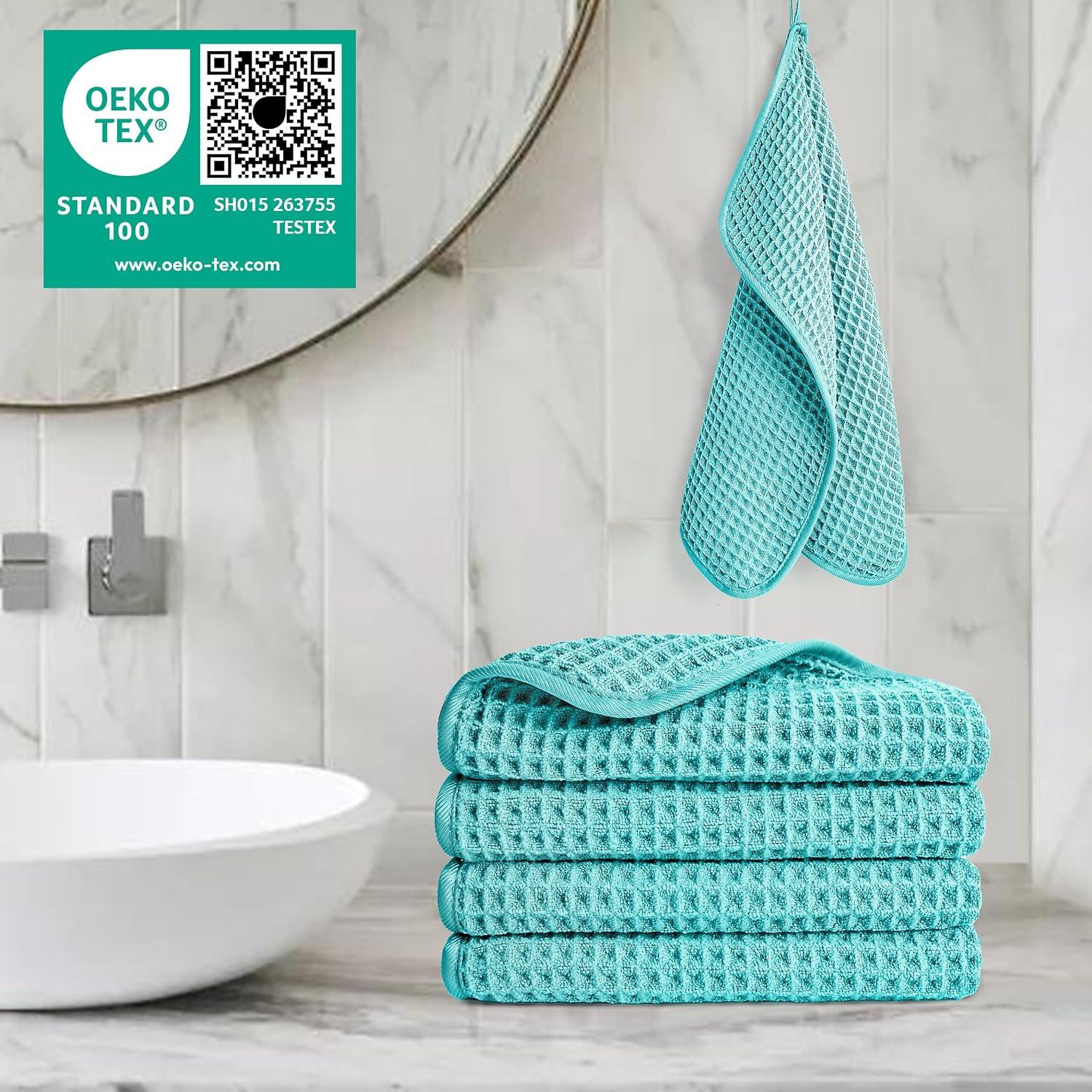 Toalla de cara microfibra POLYTE Waffle 33x33 cm paquete de 4