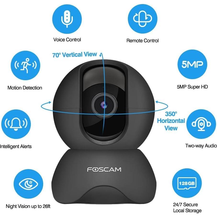 Cámara de Seguridad FOSCAM R5B-2 3K Pan Tilt con Audio