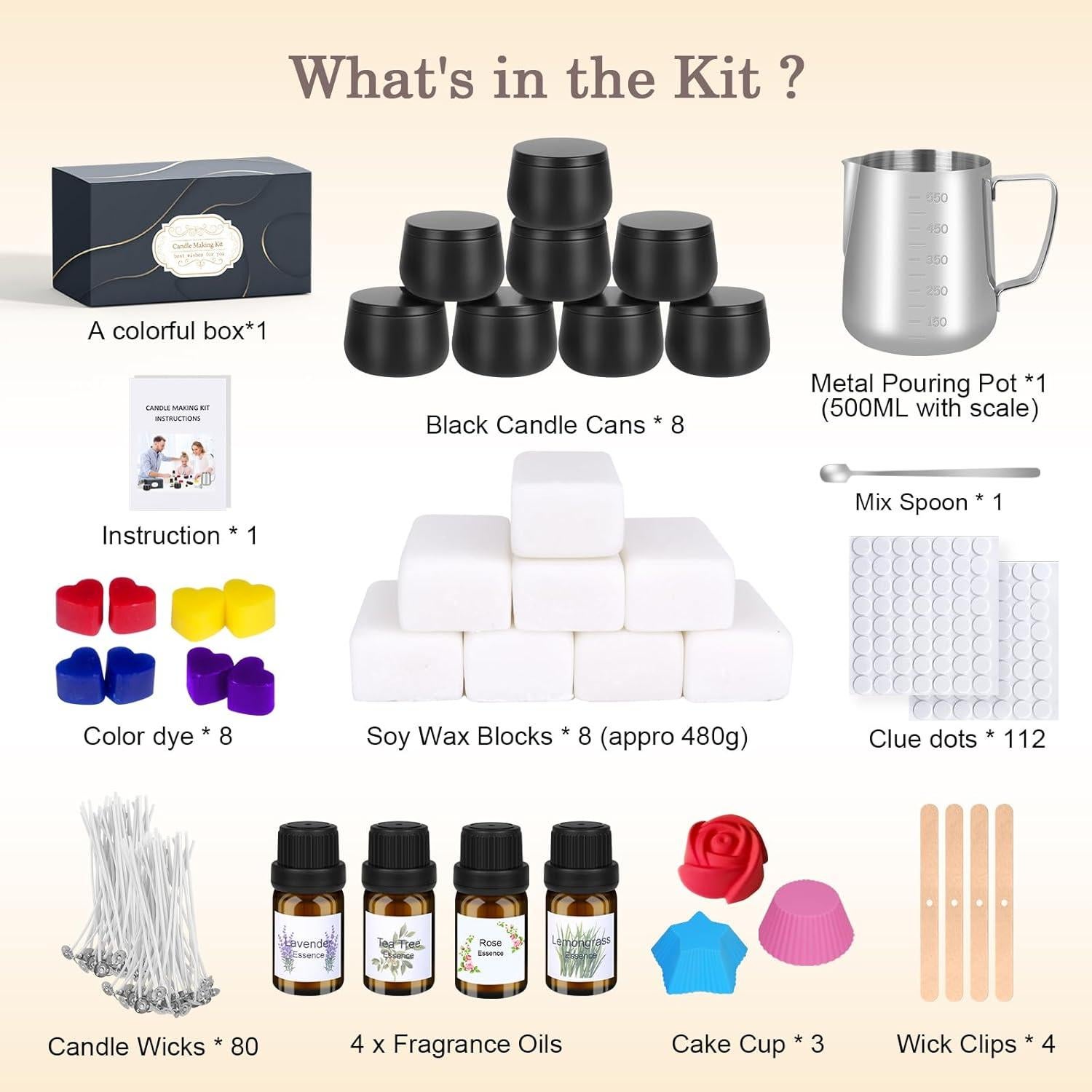 Kit de Fabricación de Velas Aottom - 245 Piezas DIY Aromáticas