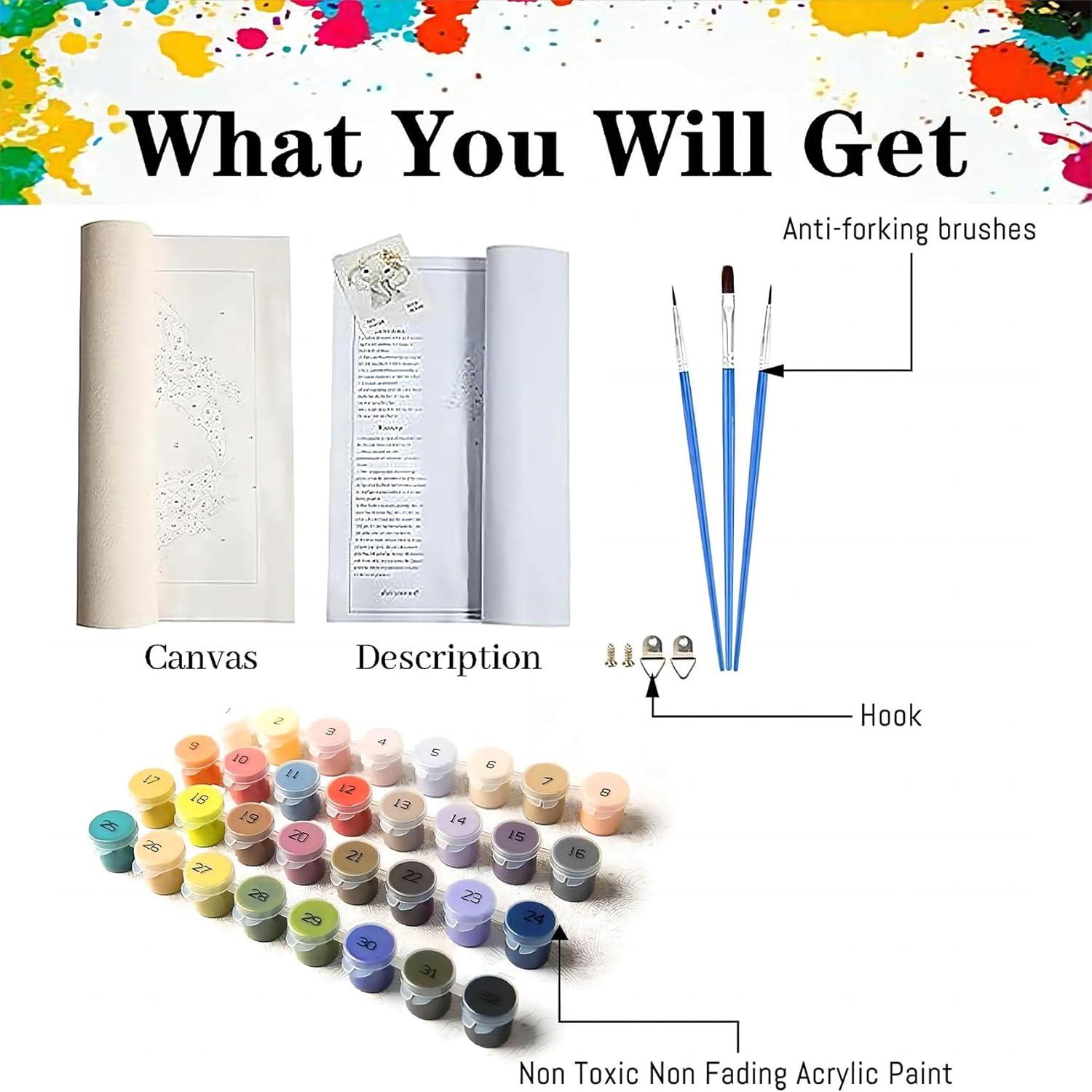 Pintura por Números HITO Adultos Flores 40.6x50.8 cm