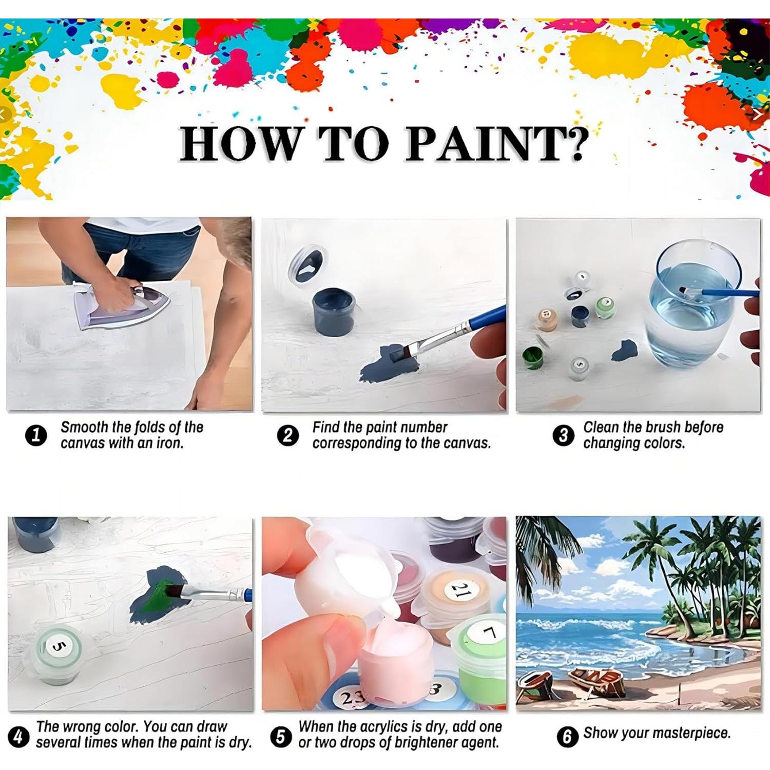 Pintura por Números HITO Adultos Flores 40.6x50.8 cm