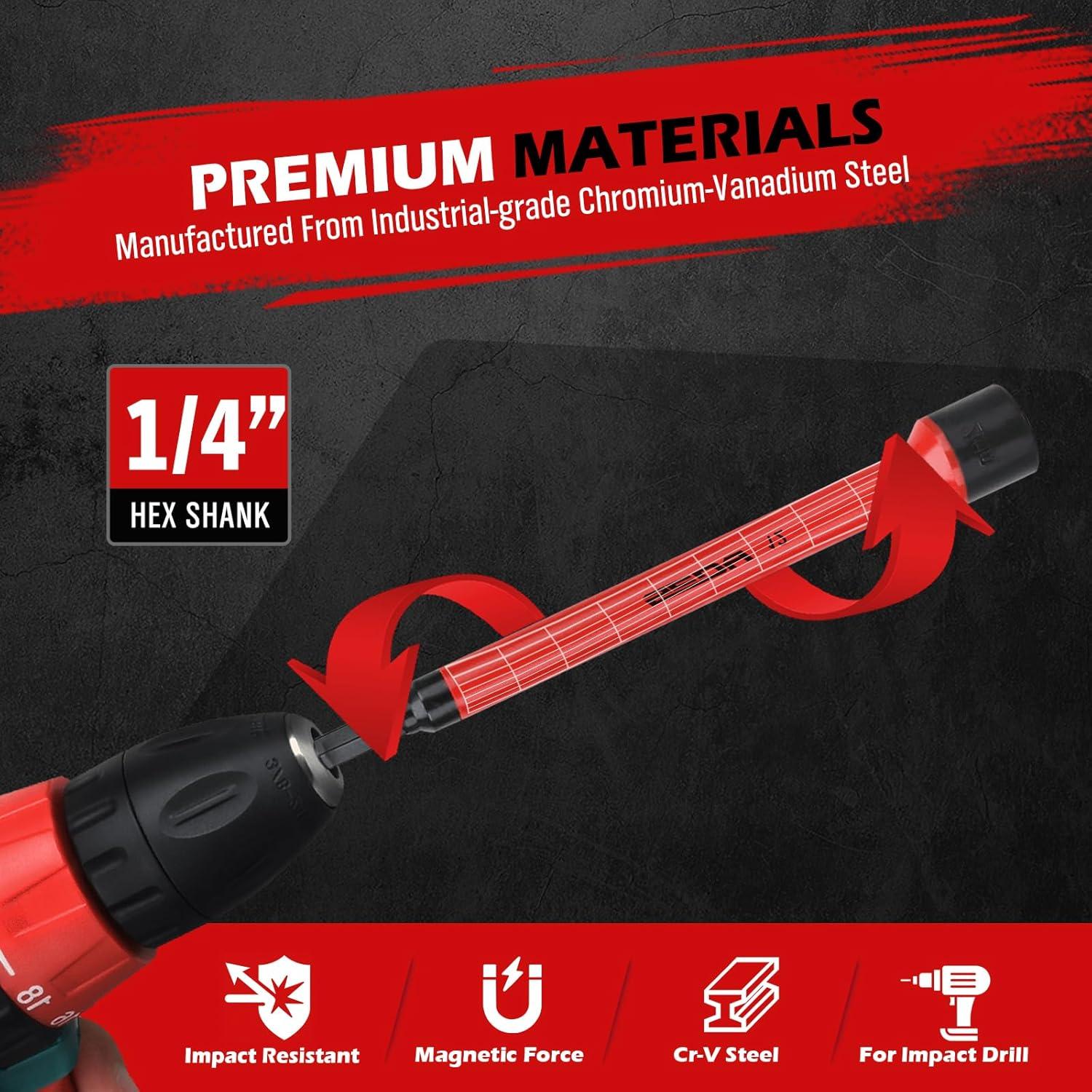 Juego de Destornilladores de Tuerca Magnéticos SEDY 6 Piezas 15.24 cm