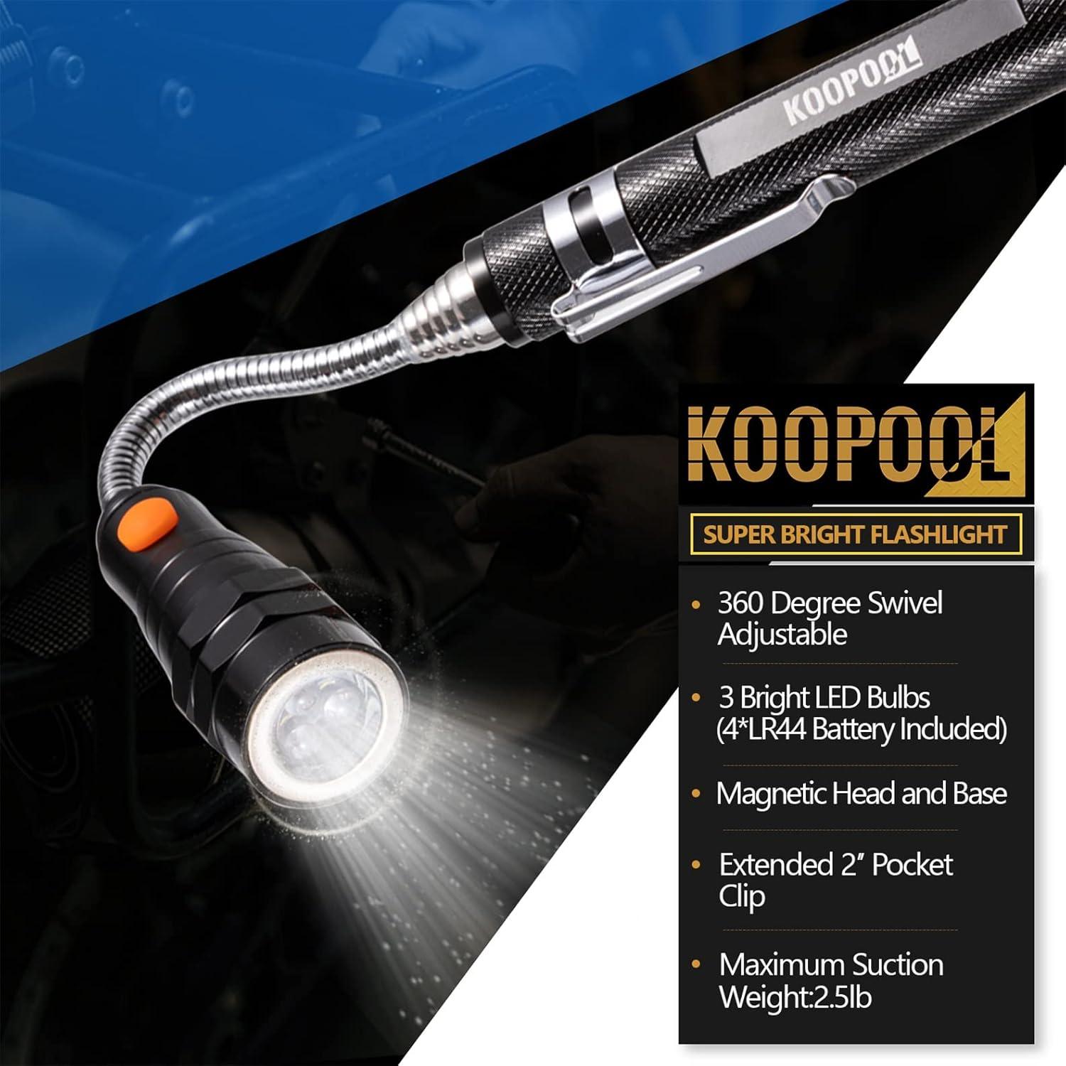 Juego de Herramientas Telescópicas KOOPOOL con Linterna LED