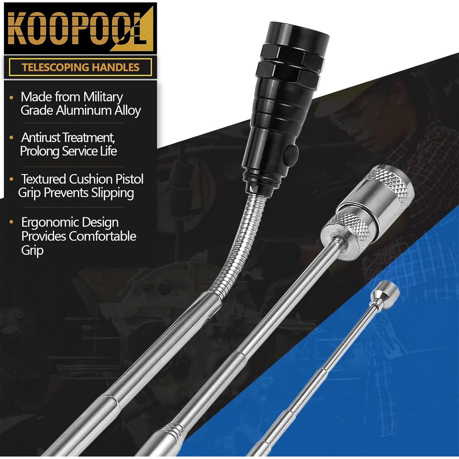 Juego de Herramientas Telescópicas KOOPOOL con Linterna LED