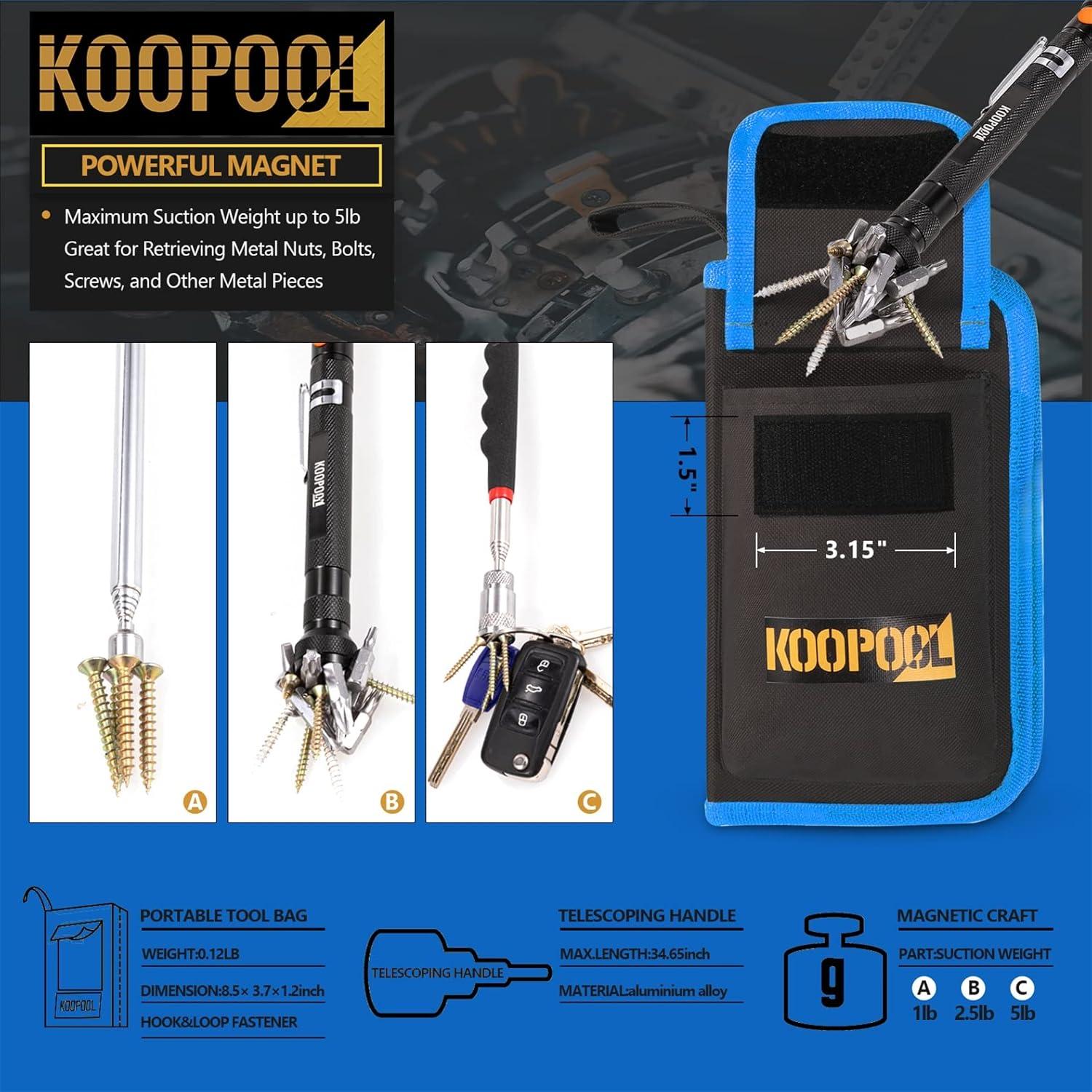 Juego de Herramientas Telescópicas KOOPOOL con Linterna LED