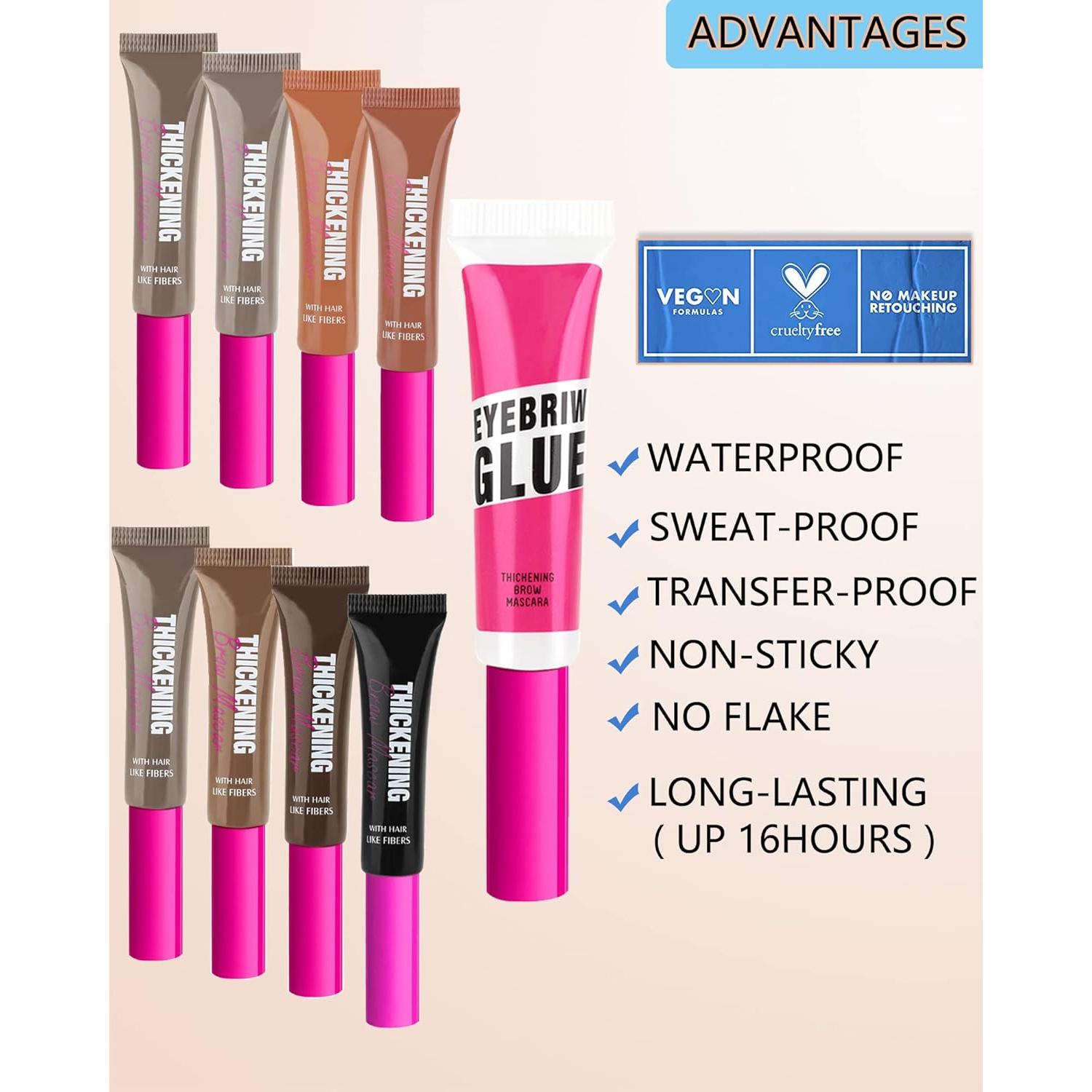 Set Gel de Cejas Tinte Impermeable - Marca Desconocida - Color Rubia Fría