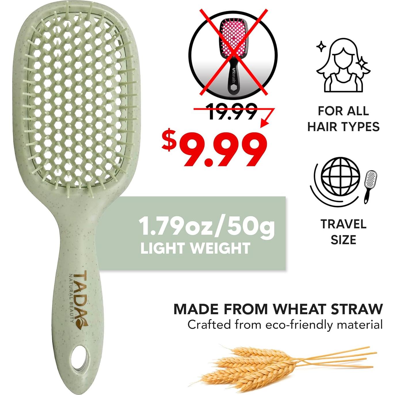 Cepillo Desenredante TADA Natural Beauty - Agujeros de Ventilación