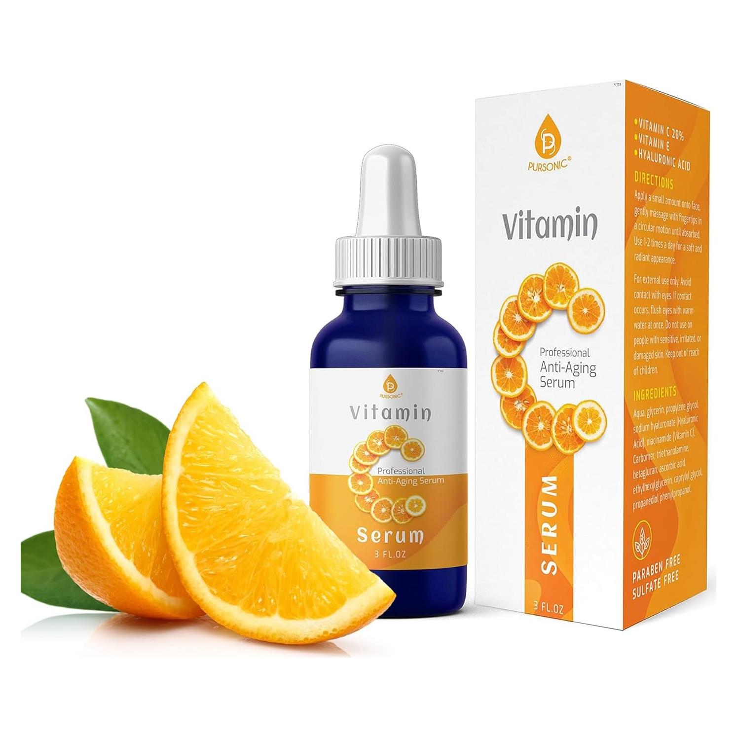 Suero de Vitamina C Pursonic 20% Hidratante Anti-Envejecimiento 89 ml