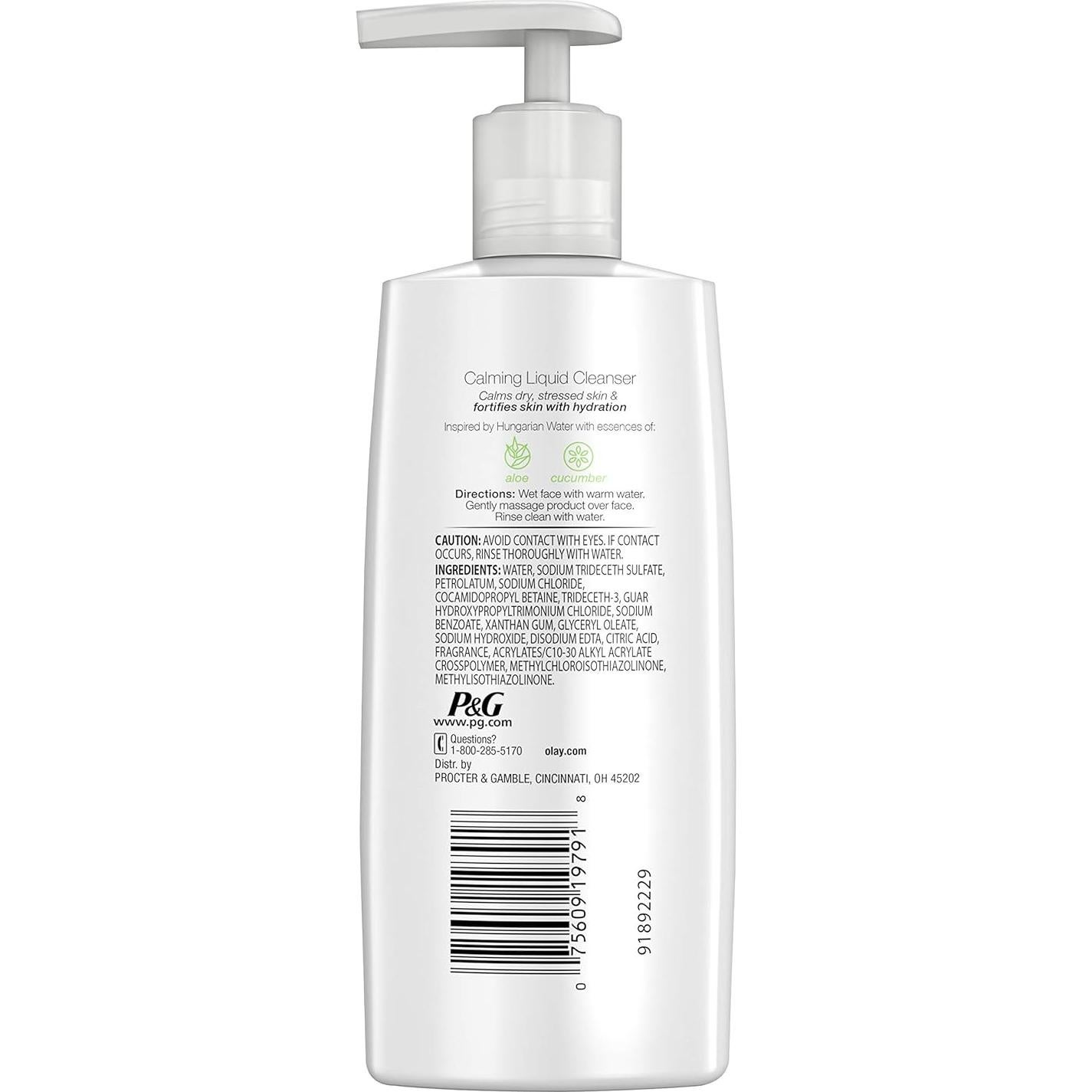 Limpiador Facial Olay Sensible 190.5 ml con Esencia de Pepino