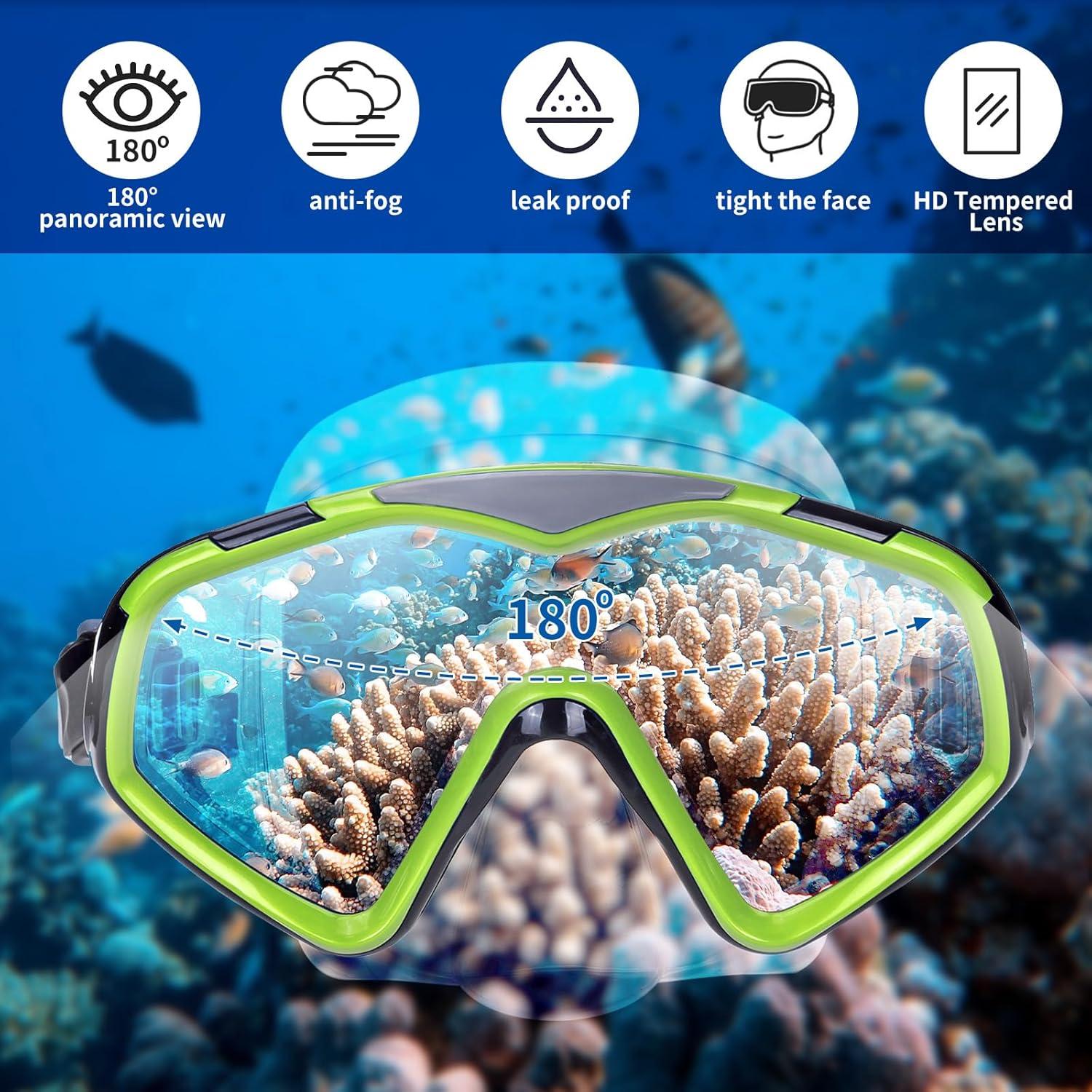 Máscara de Buceo iGym Snorkel, Lente Ultra Clara, Ajustable